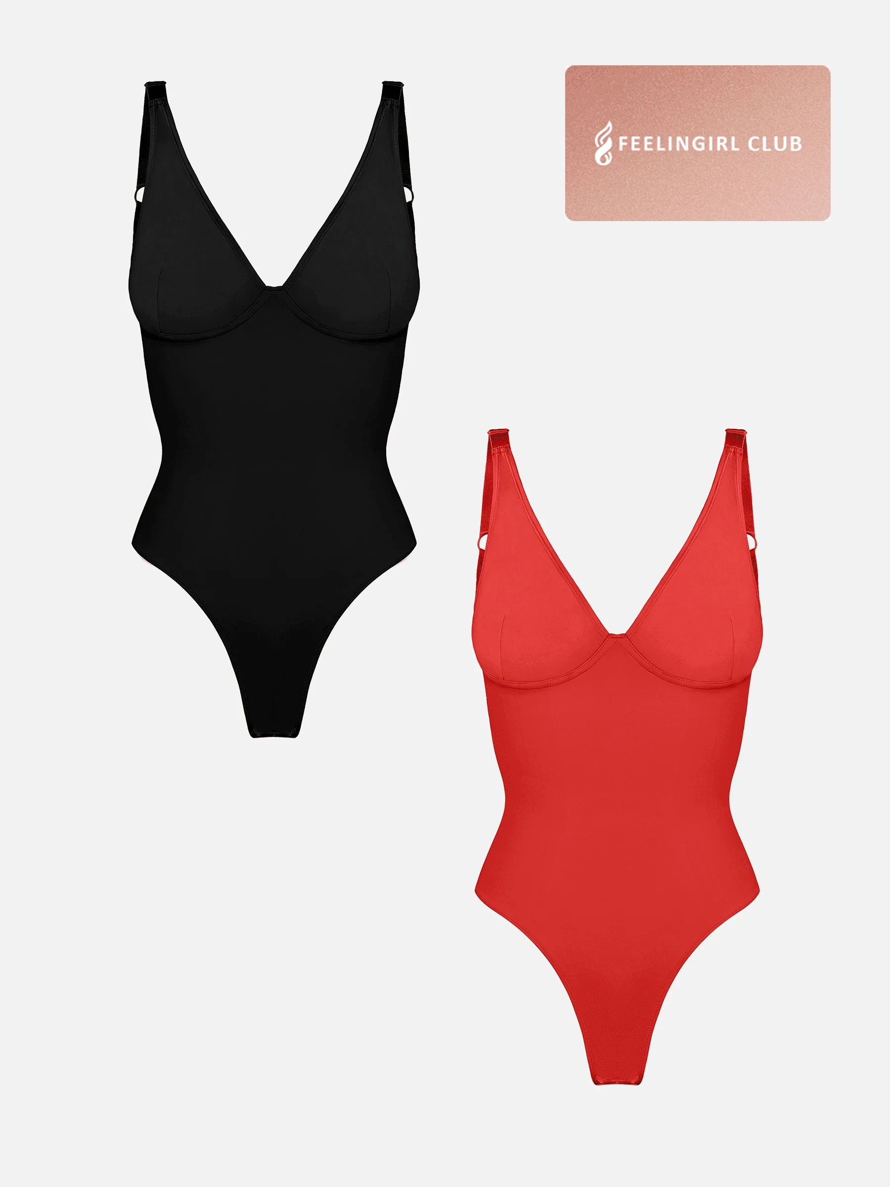 2-Pack V-Neck Tummy Control Bodysuit Bundle - Image 12