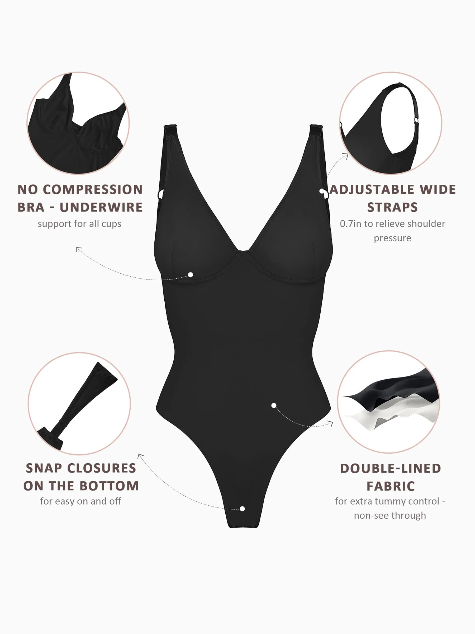 2-Pack V-Neck Tummy Control Bodysuit Bundle - Image 23