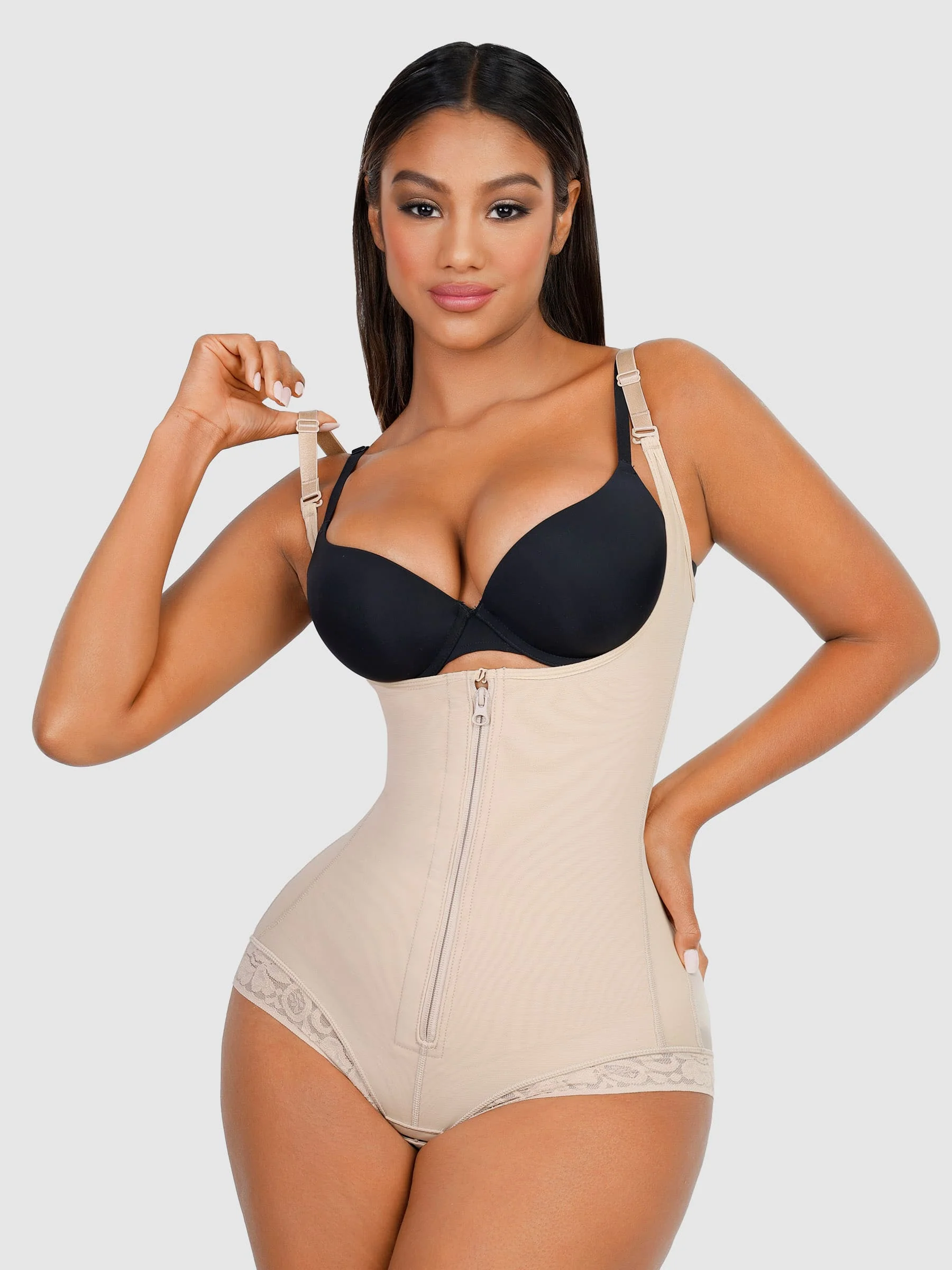 U-Plunge Adjustable Front Zipper Shapewear - Image 7