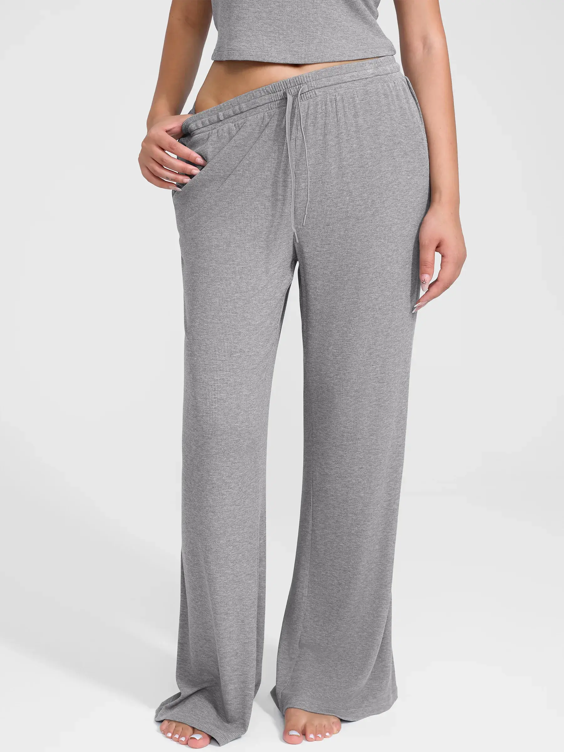 Ribbed Wide-Leg Soft Lounge Pants - Image 11