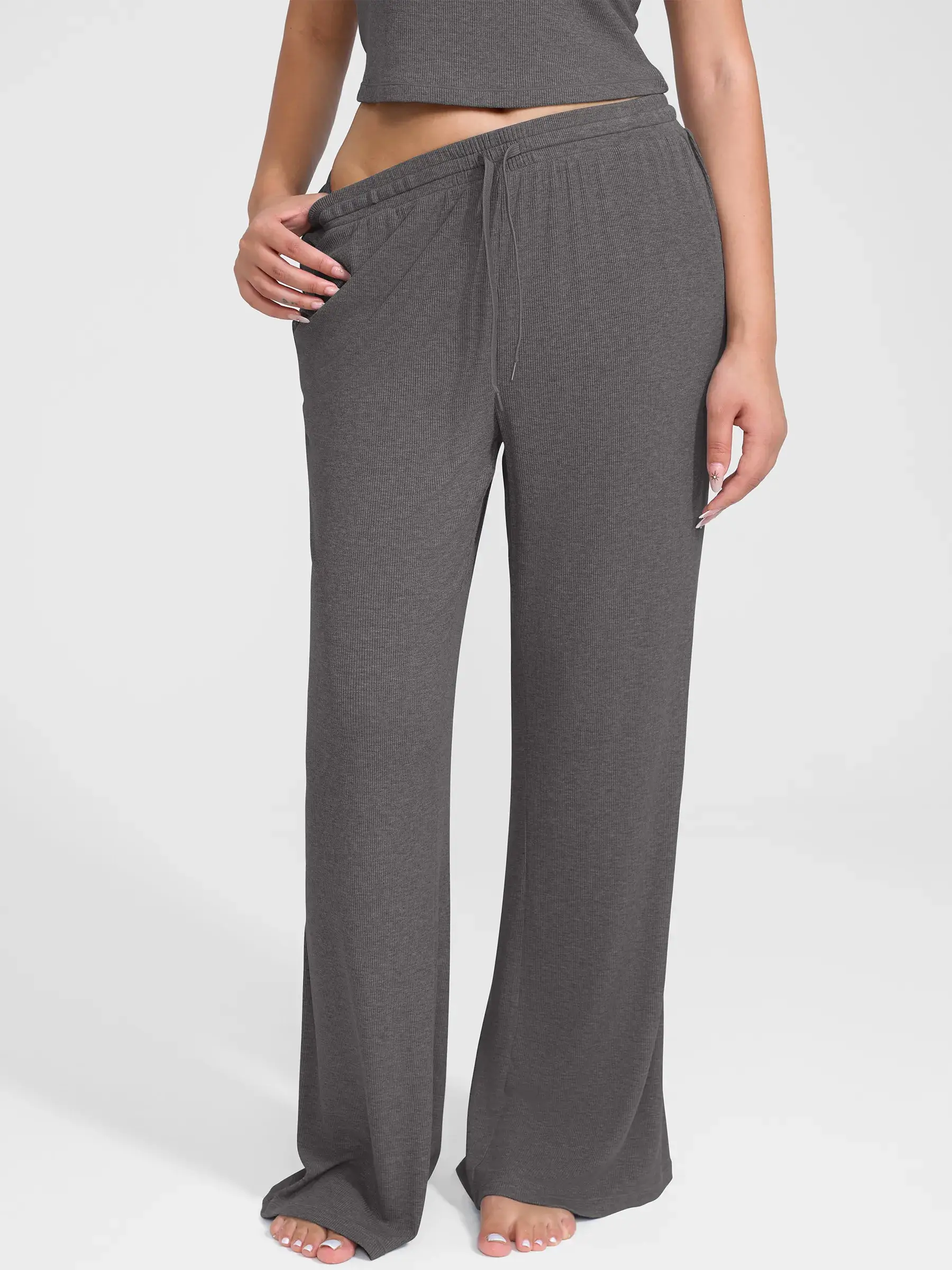 Ribbed Wide-Leg Soft Lounge Pants - Image 22