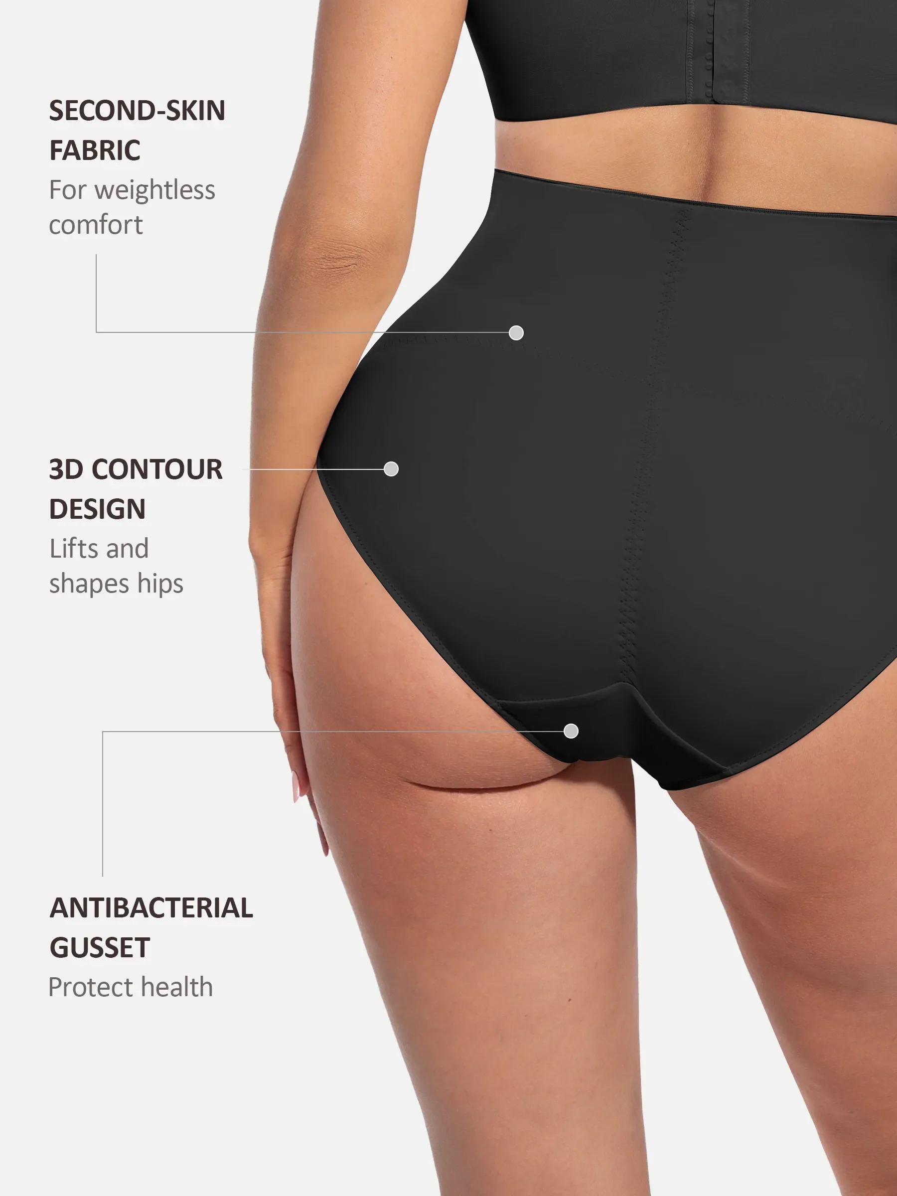 Built-in Elastic Mid-Waist Shaping Panties - Image 17