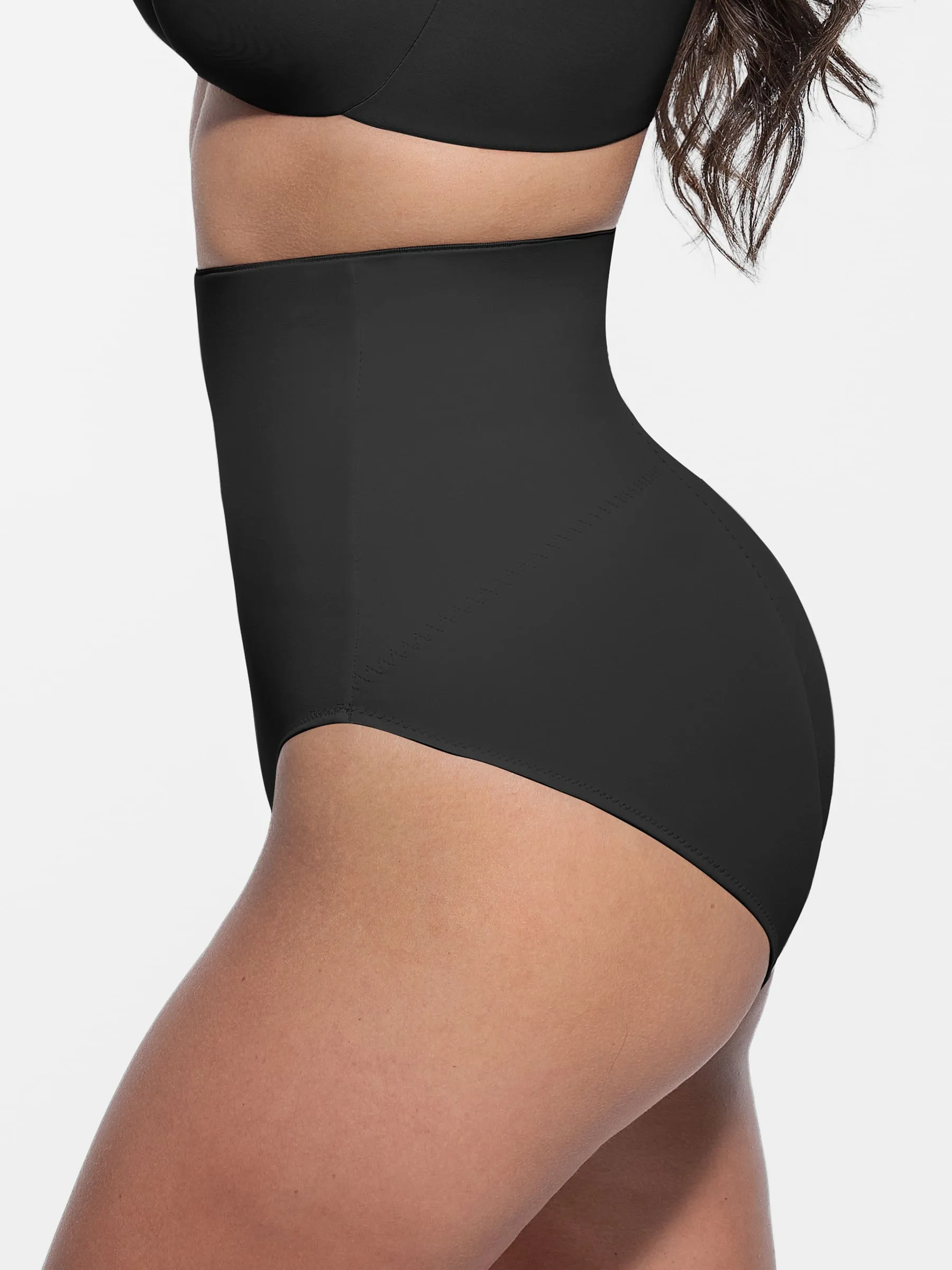 Built-in Elastic Mid-Waist Shaping Panties - Image 19