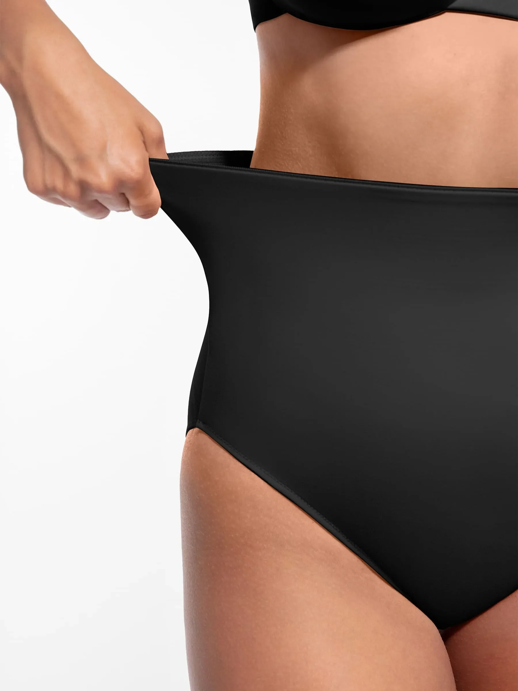 Built-in Elastic Mid-Waist Shaping Panties - Image 20