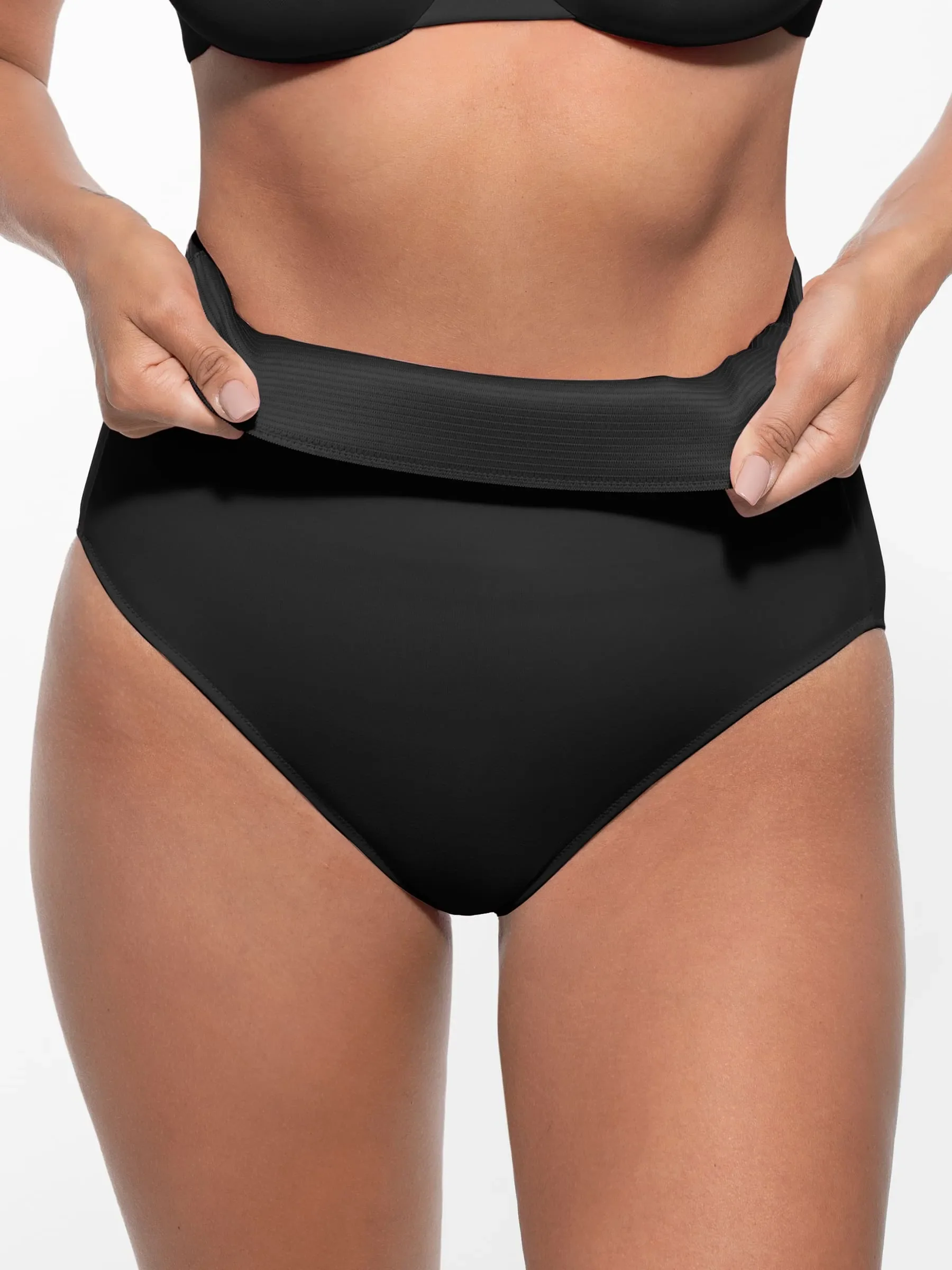 Built-in Elastic Mid-Waist Shaping Panties - Image 21