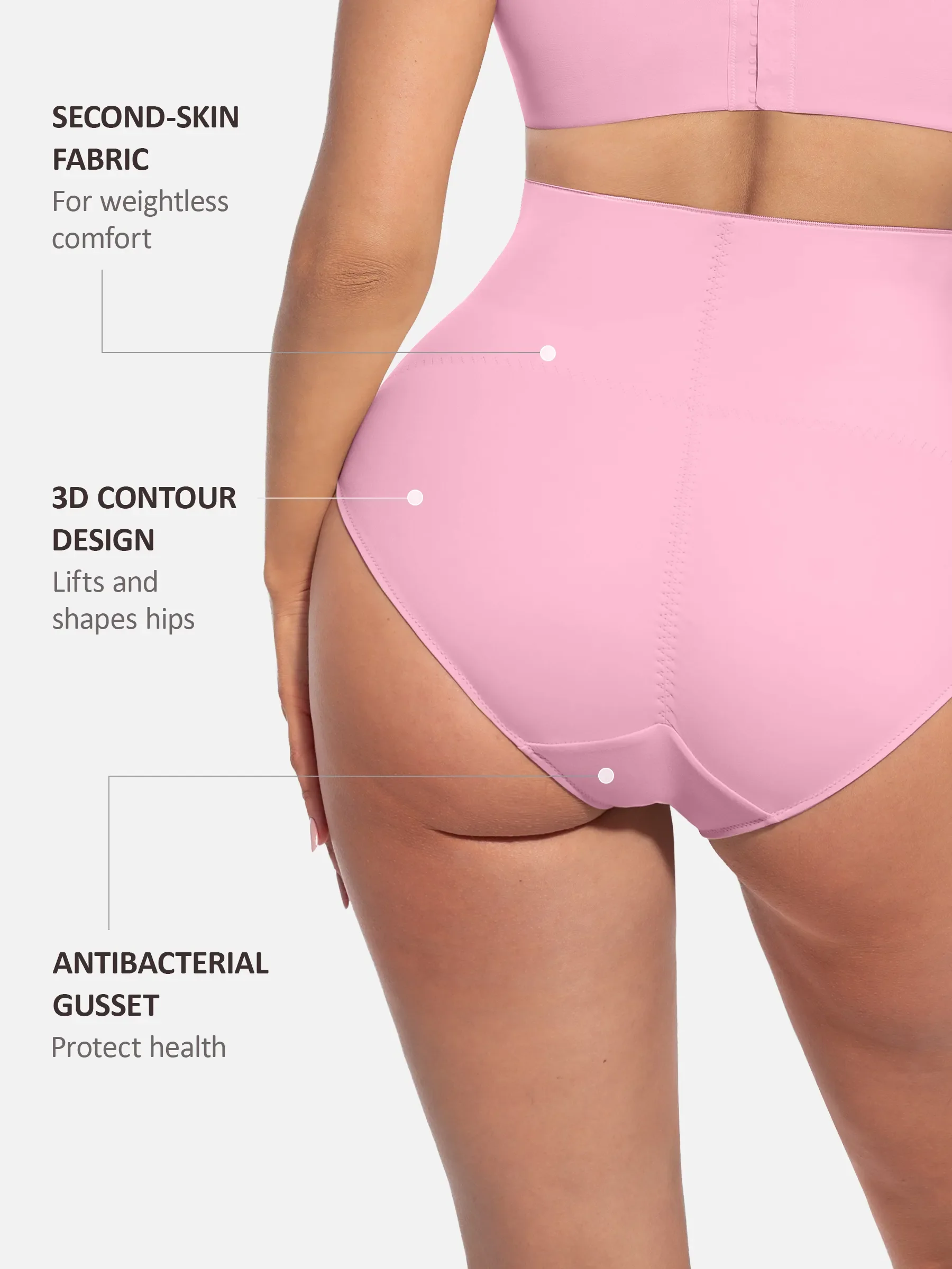 Built-in Elastic Mid-Waist Shaping Panties - Image 9