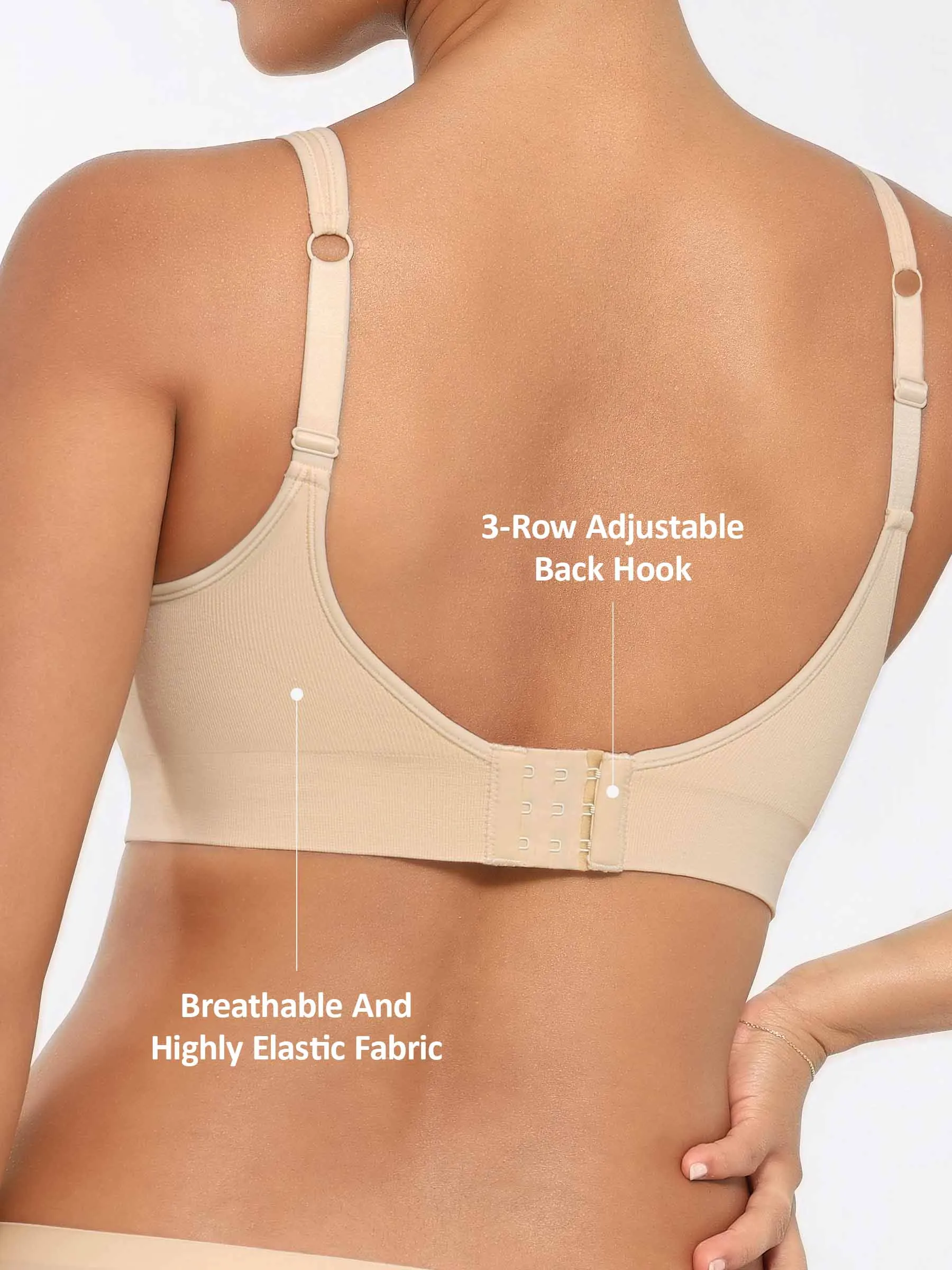 Built-In Cup Full Coverage Wireless Bra - Image 4