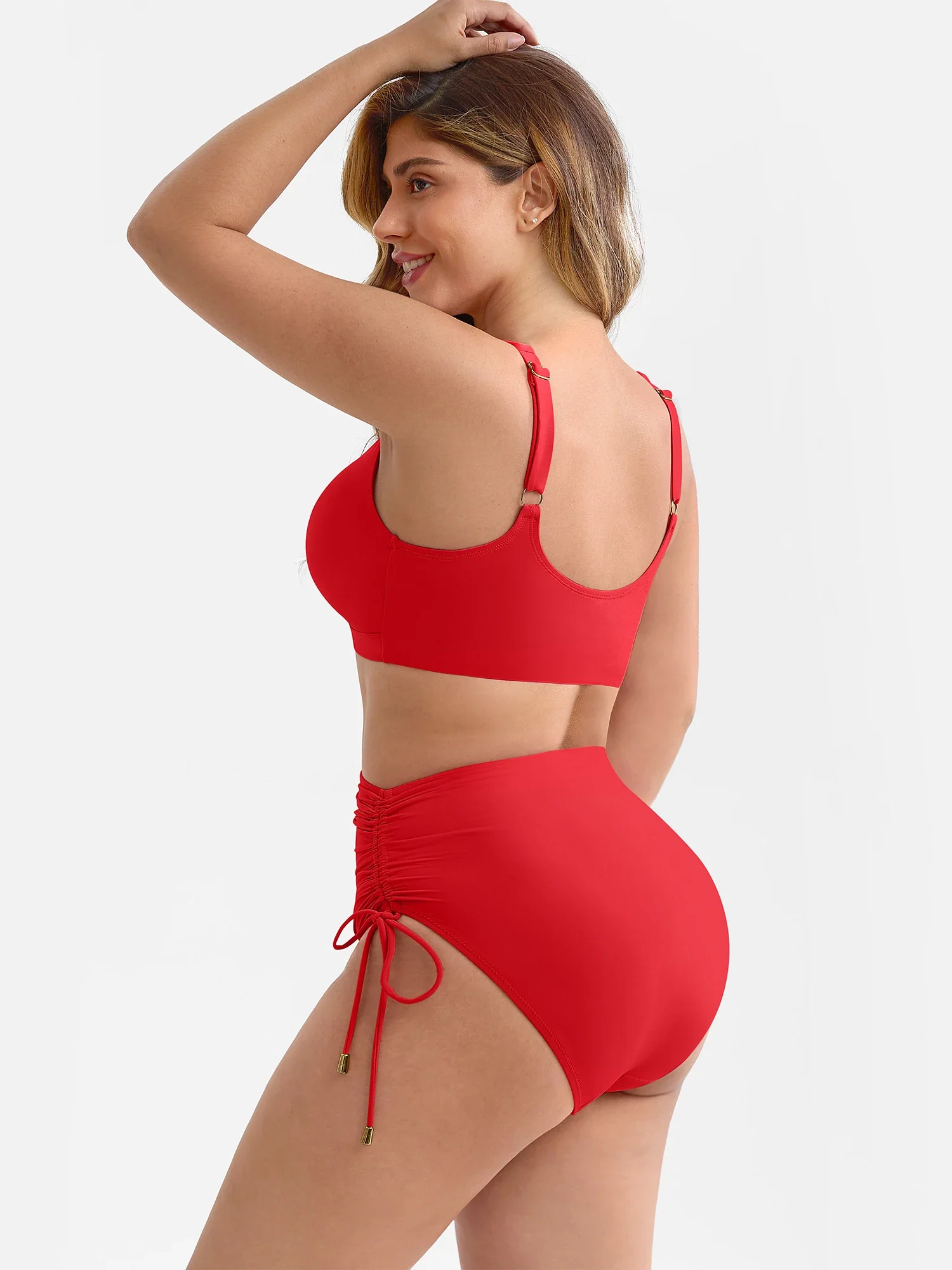 Tummy Control Drawstring Bikini Swimsuit - Image 12