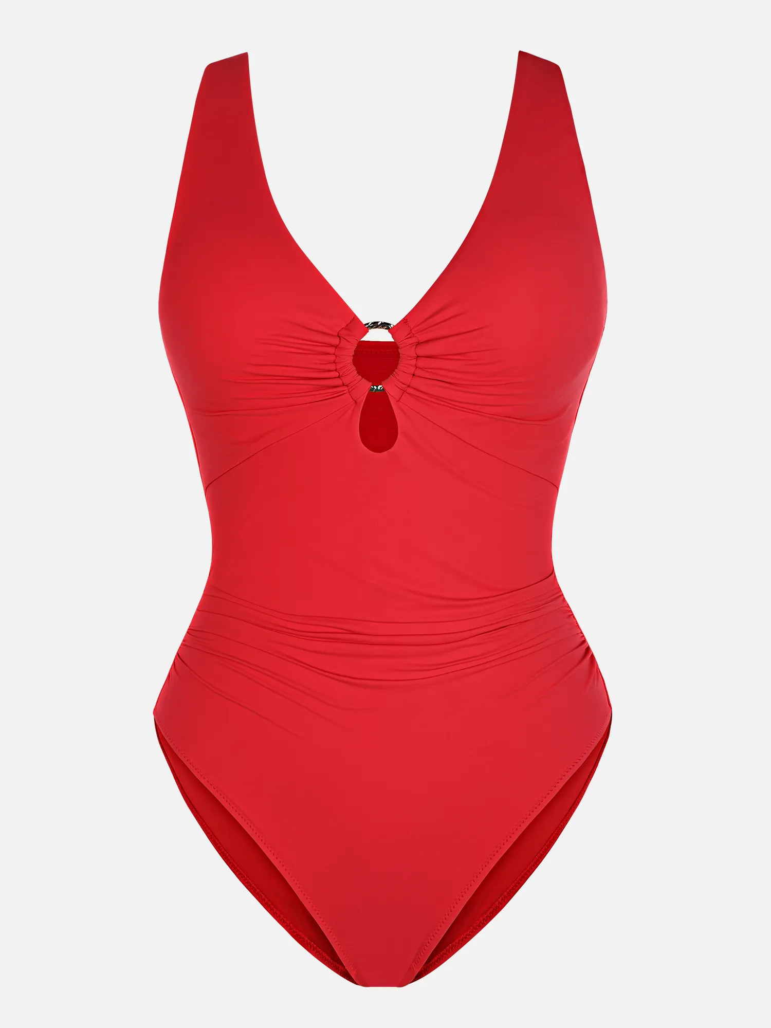 Deep V Metal Ring Ruched Sculpting Swimsuit [BOGO] - Image 48