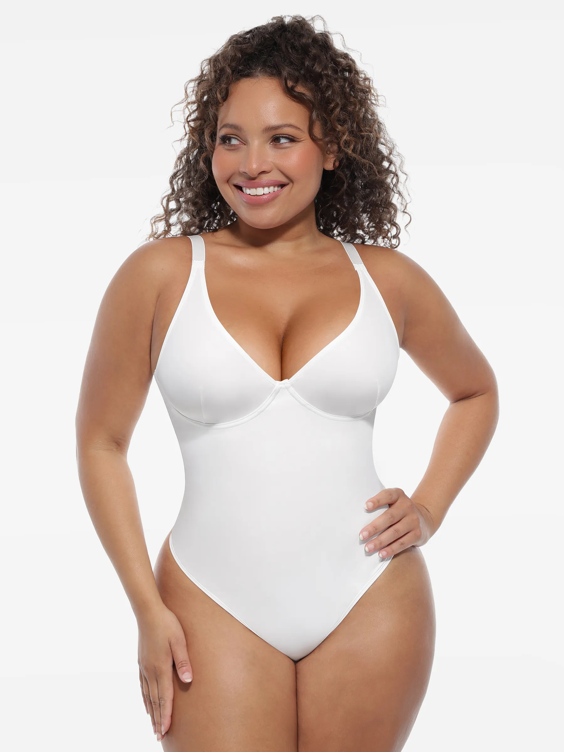 Deep V-Neck Sculpt Bodysuit - Image 64