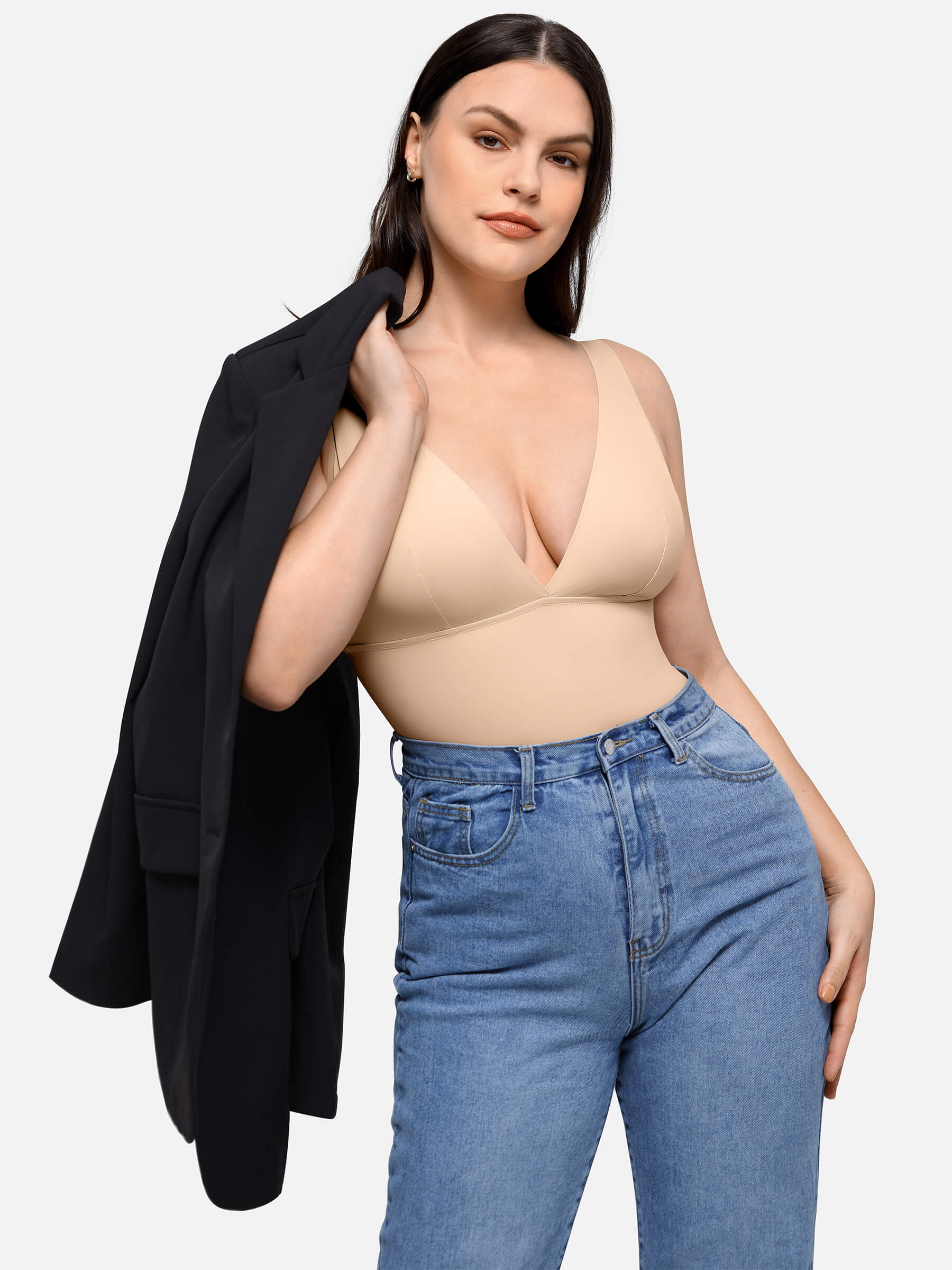 Plunge Breathable Seamless Shaping Bodysuit - Image 5
