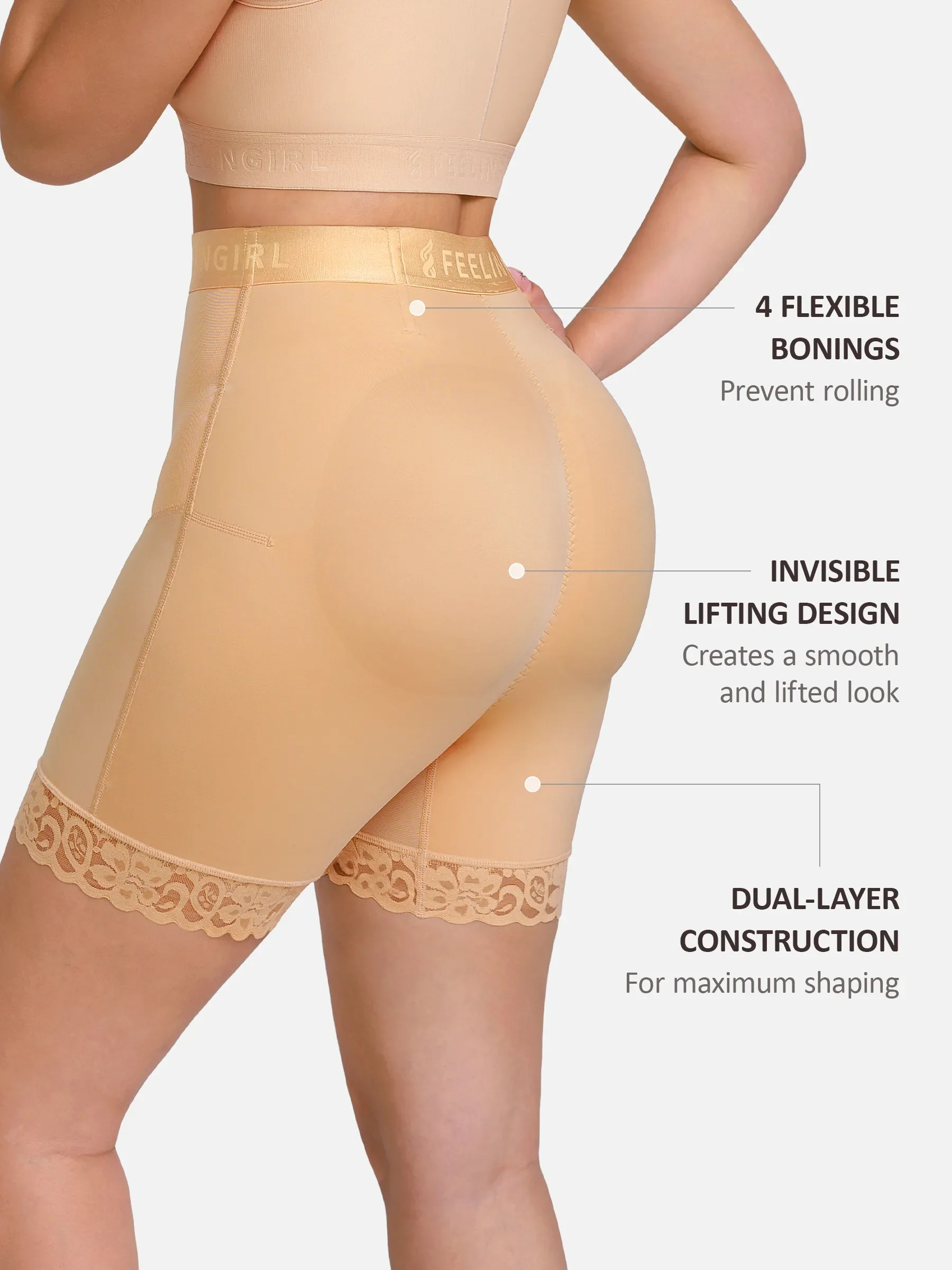 Front-Zip Mid-Waist Shaper Shorts - Image 13