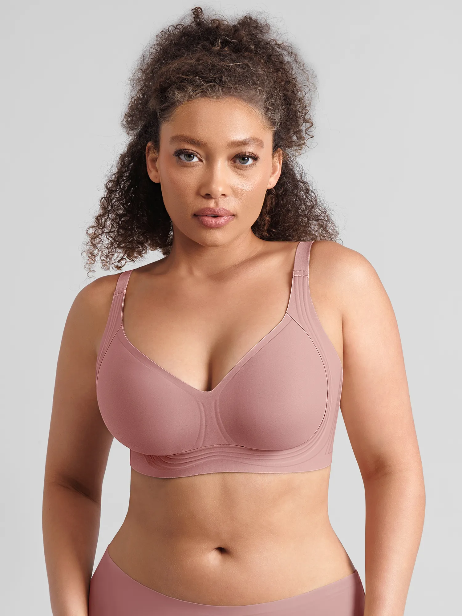 Jelly-Support Plunge Wireless Seamless Bra - Image 20