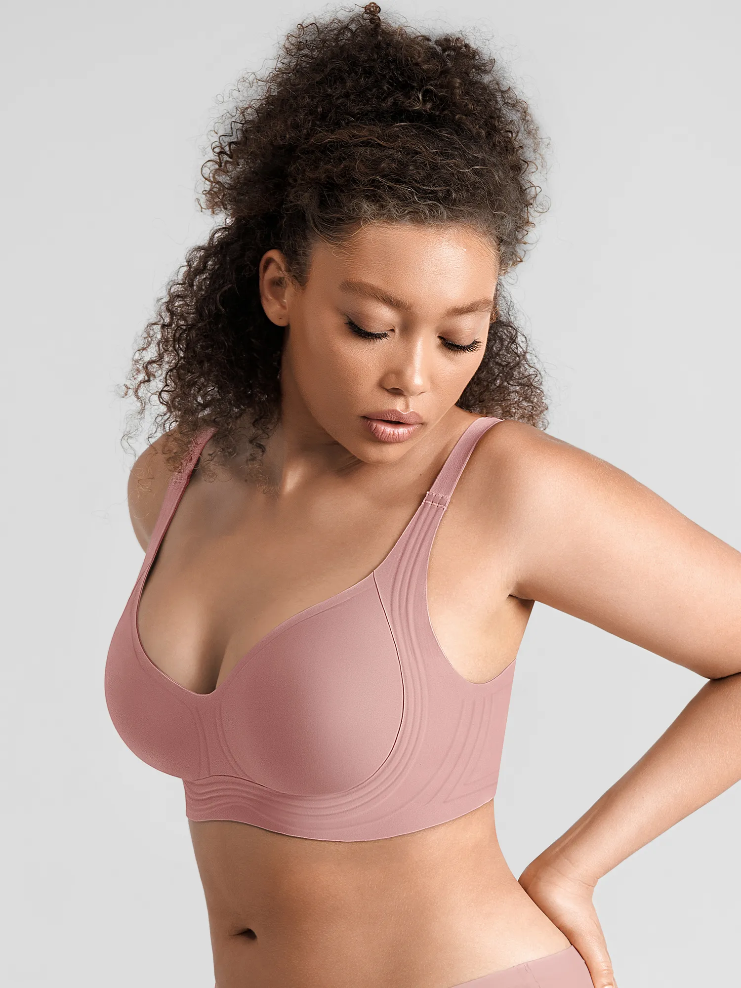 Jelly-Support Plunge Wireless Seamless Bra - Image 22