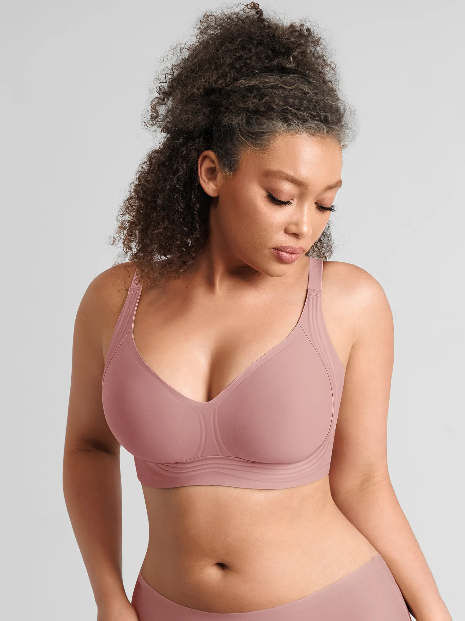 Jelly-Support Plunge Wireless Seamless Bra - Image 24