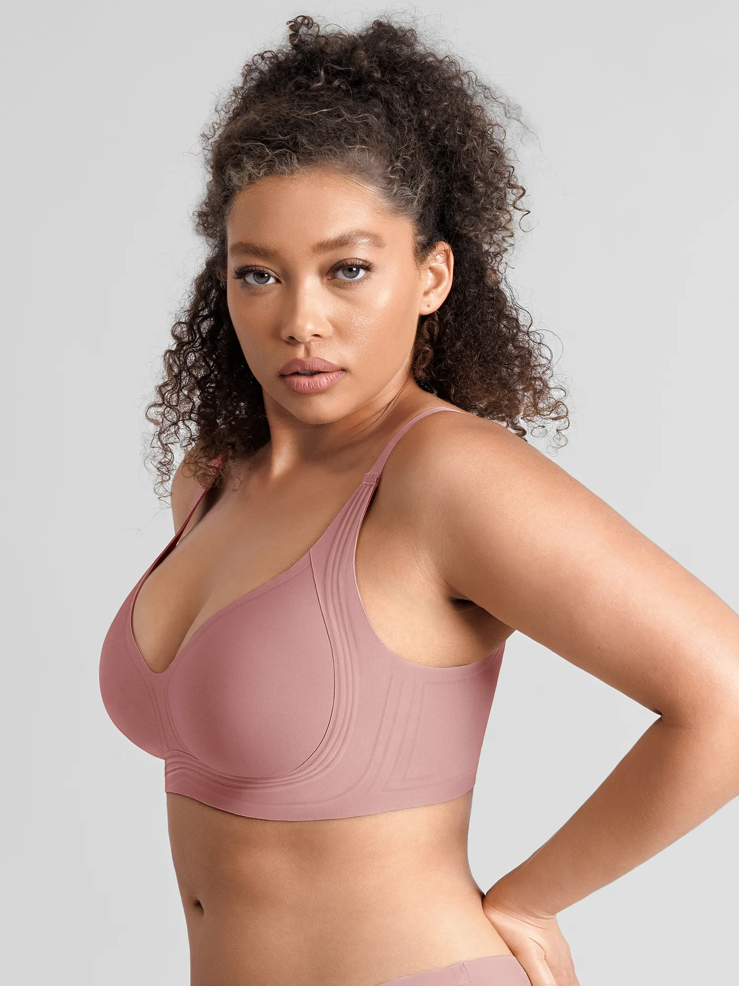 Jelly-Support Plunge Wireless Seamless Bra - Image 25