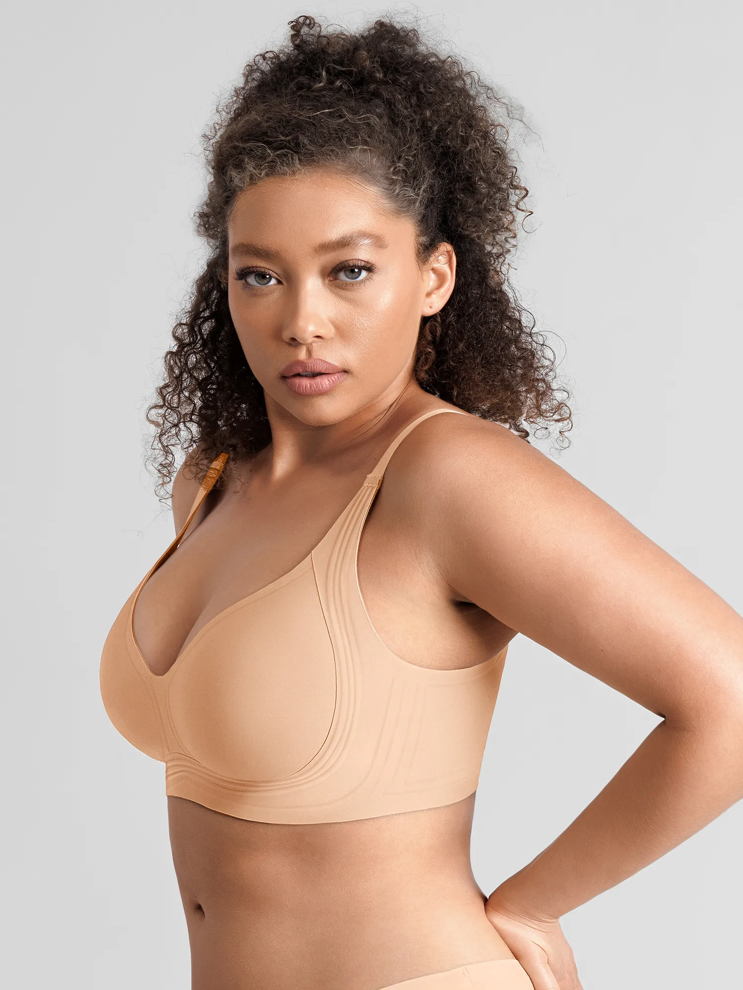 Jelly-Support Plunge Wireless Seamless Bra - Image 7