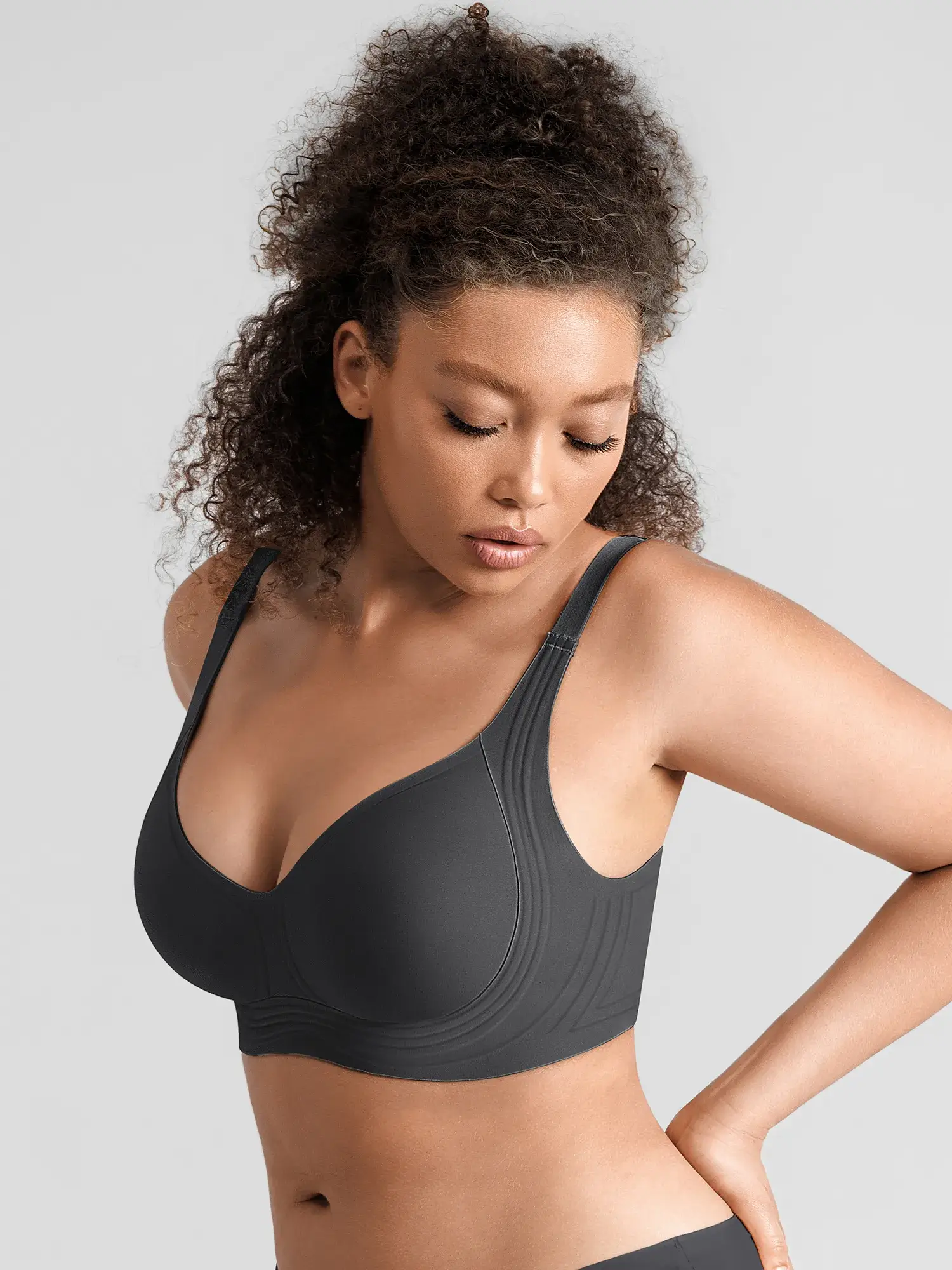 Jelly-Support Plunge Wireless Seamless Bra - Image 8