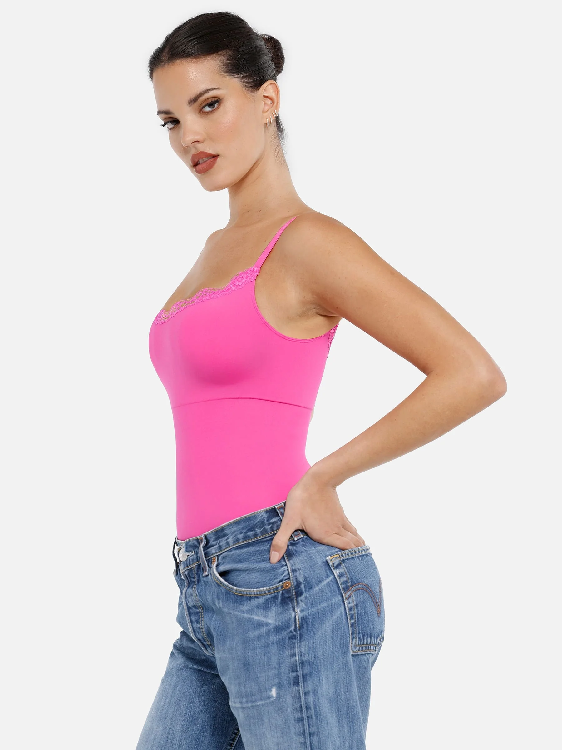 Lace Firm Control Seamless Thong Bodysuit - Image 12