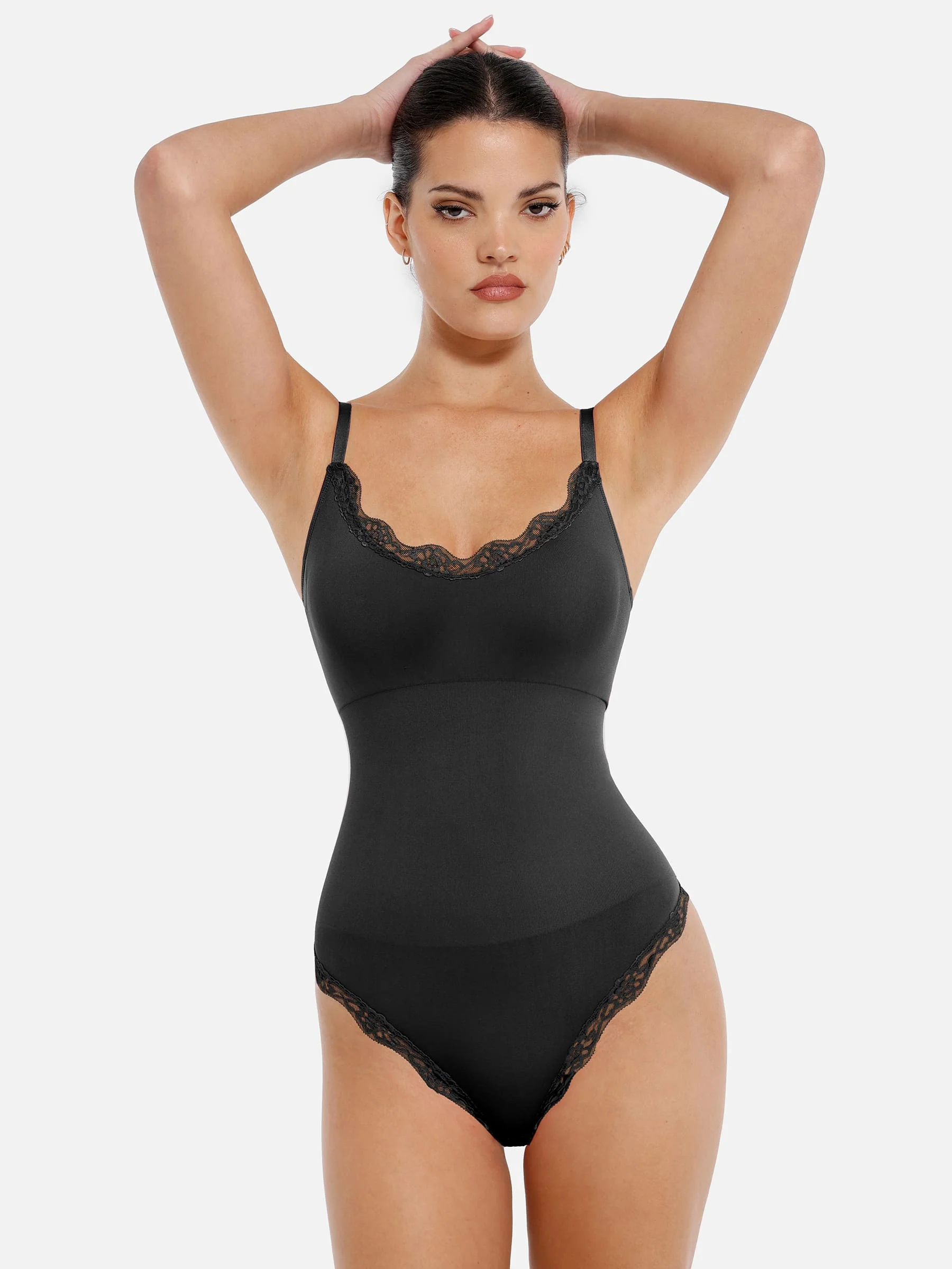 Lace Firm Control Seamless Thong Bodysuit - Image 14