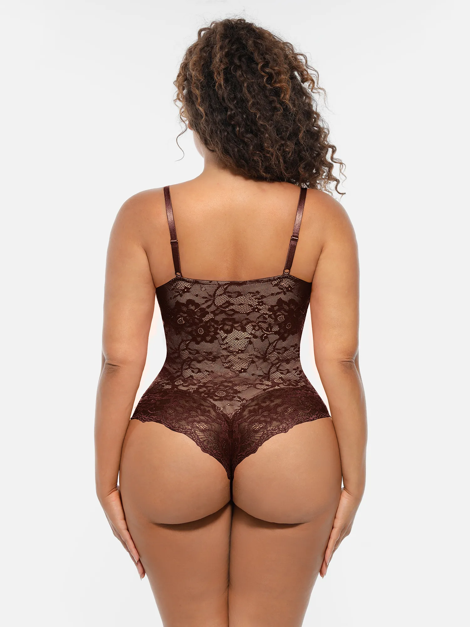 Lace Tummy Control Double-Layer Bodysuit - Image 16