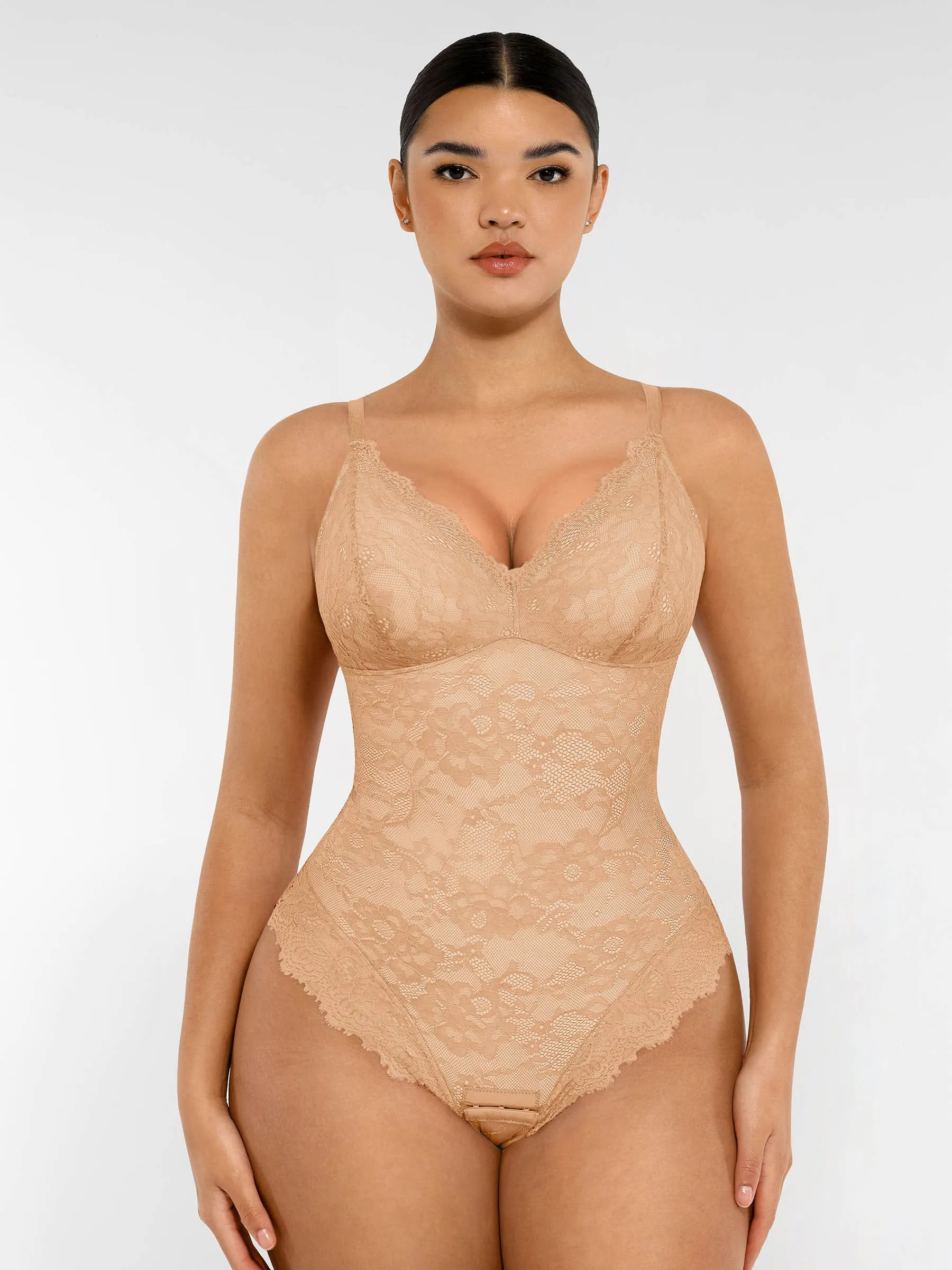 Lace Sculpt V-Neck Bodysuit - Image 50