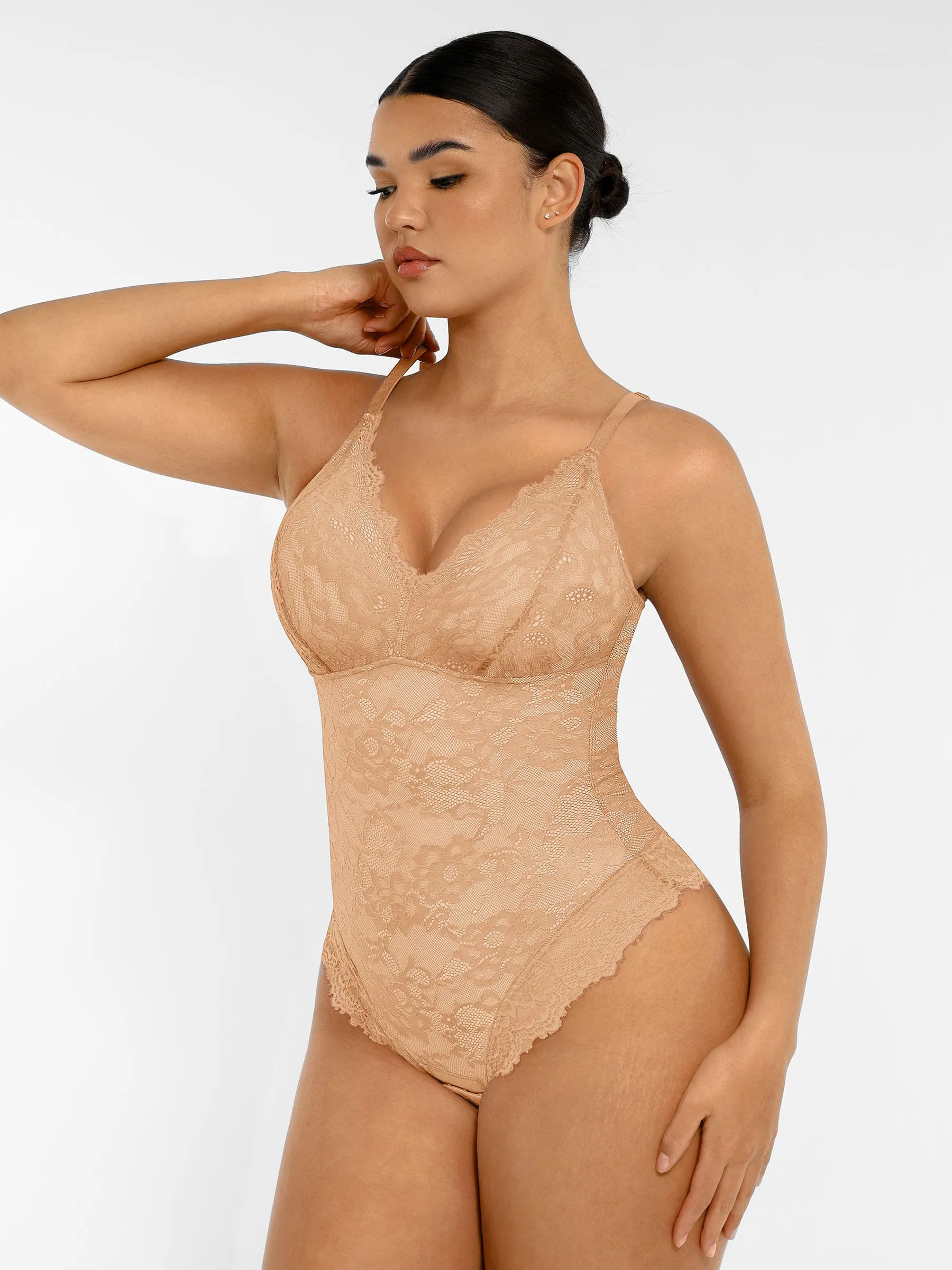 Lace Sculpt V-Neck Bodysuit - Image 51