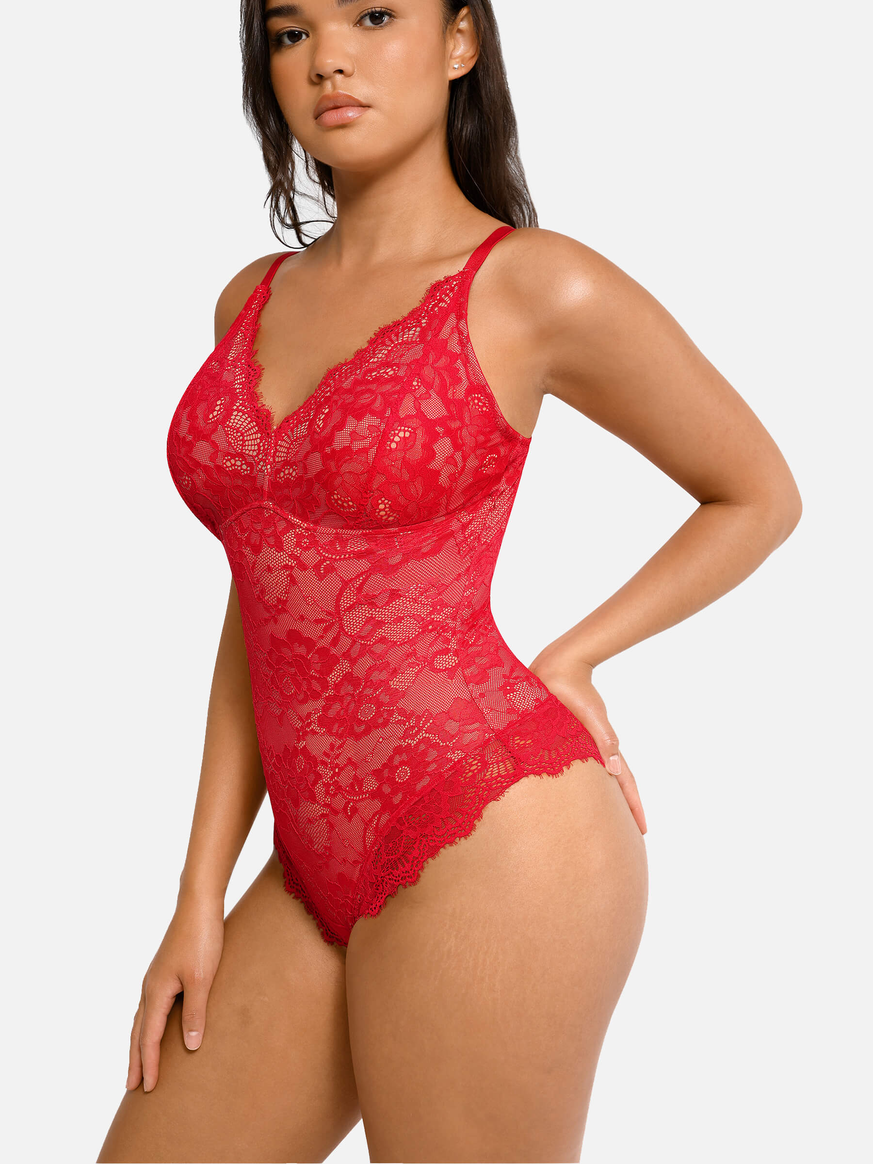Lace Sculpt V-Neck Bodysuit - Image 68