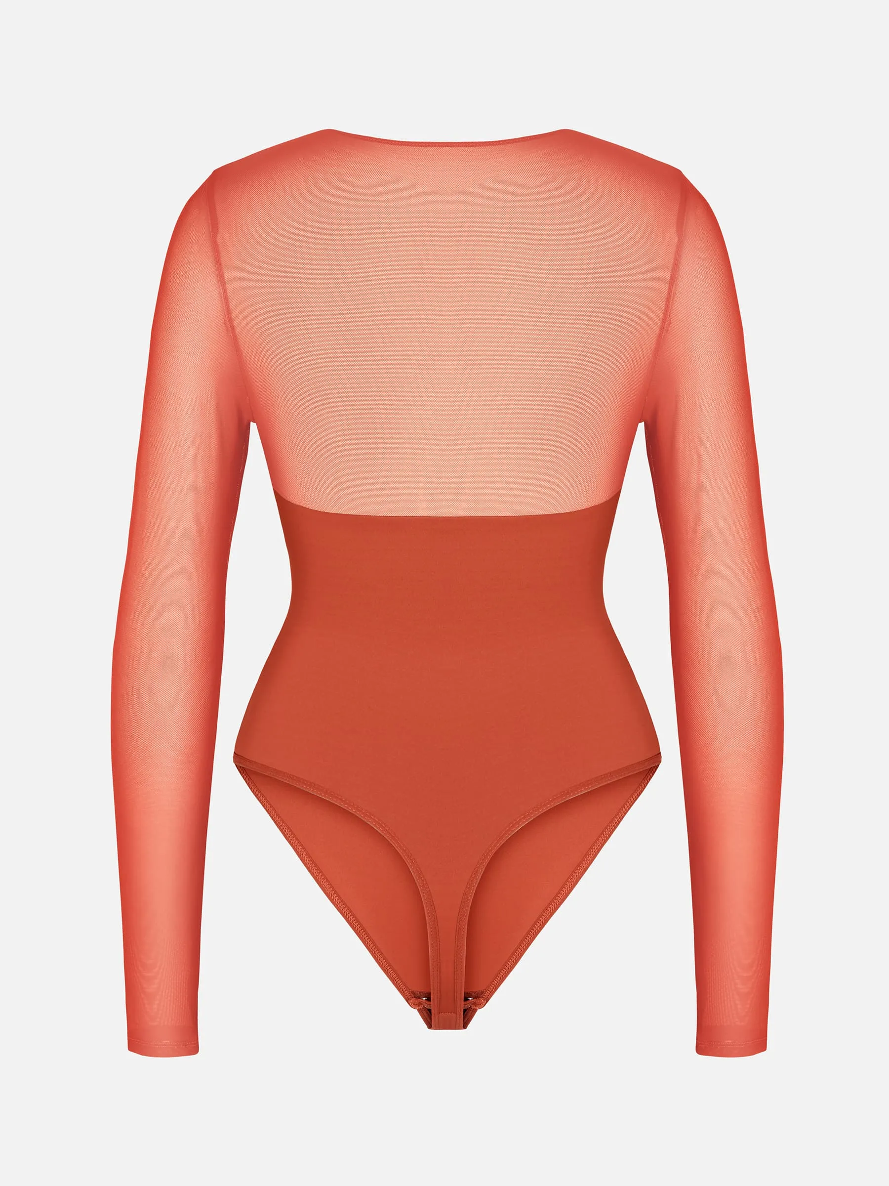 Mesh Panel V-Neck Bodysuit - Image 21
