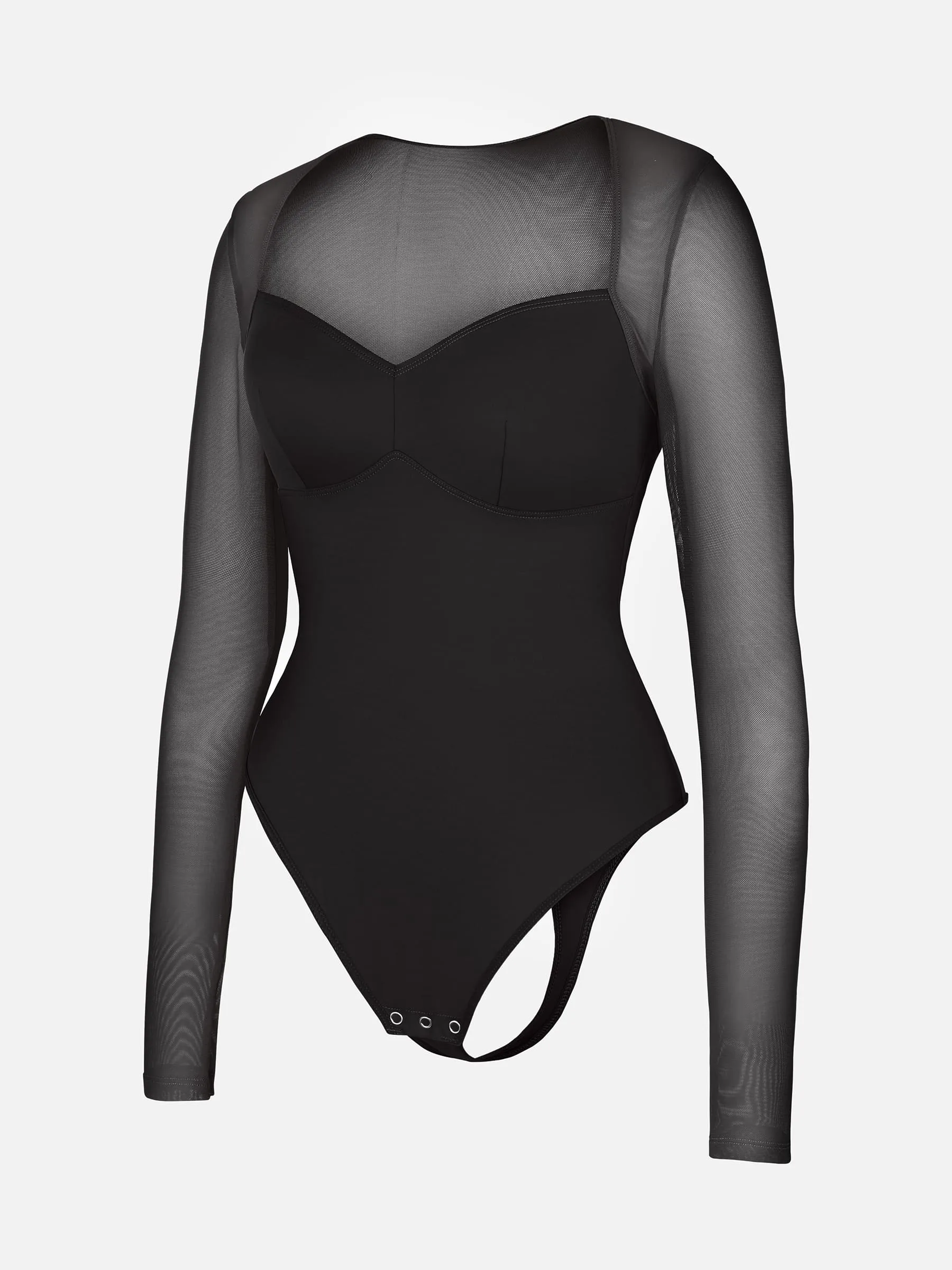 Mesh Panel V-Neck Bodysuit - Image 10