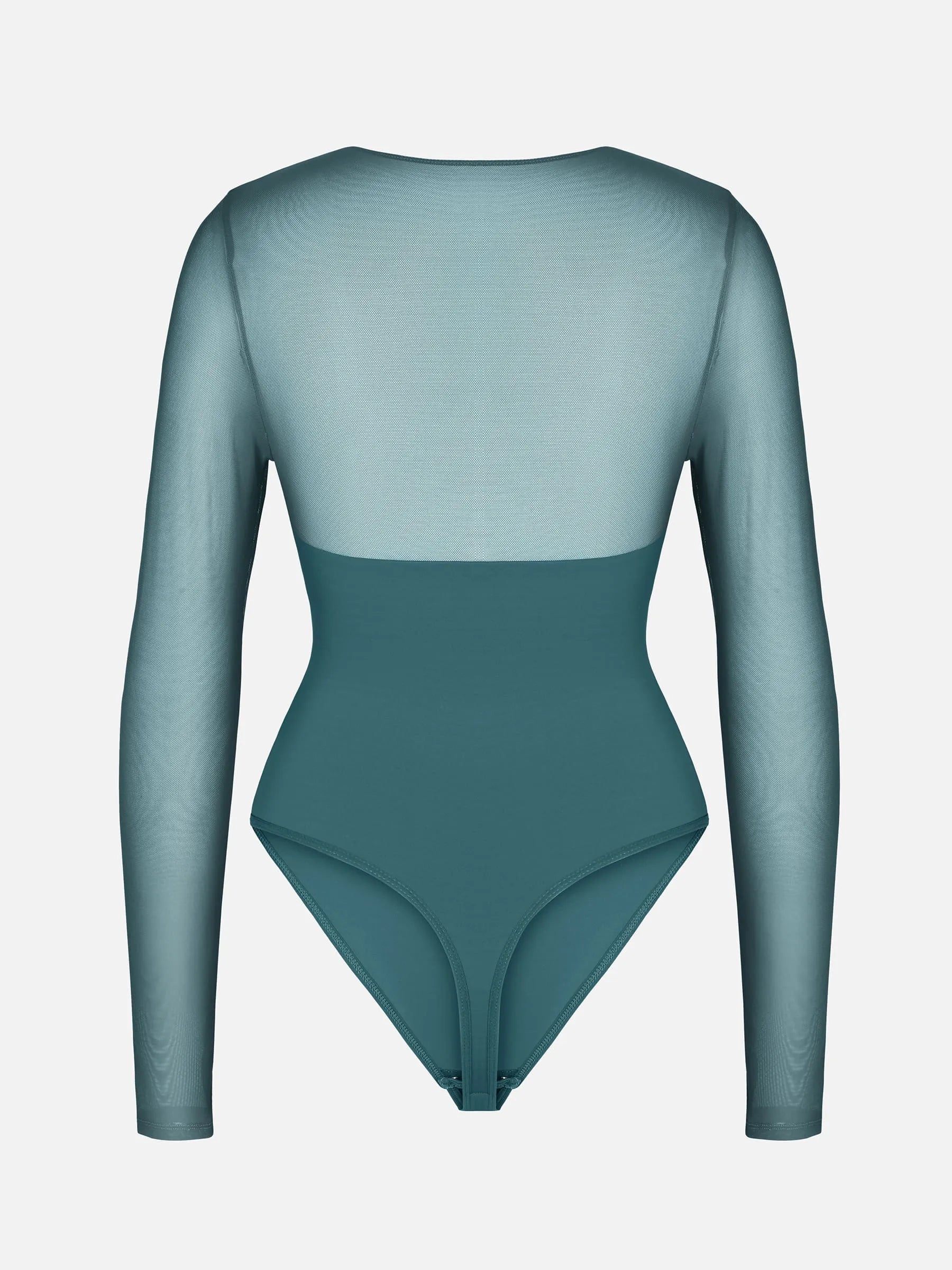 Mesh Panel V-Neck Bodysuit - Image 41
