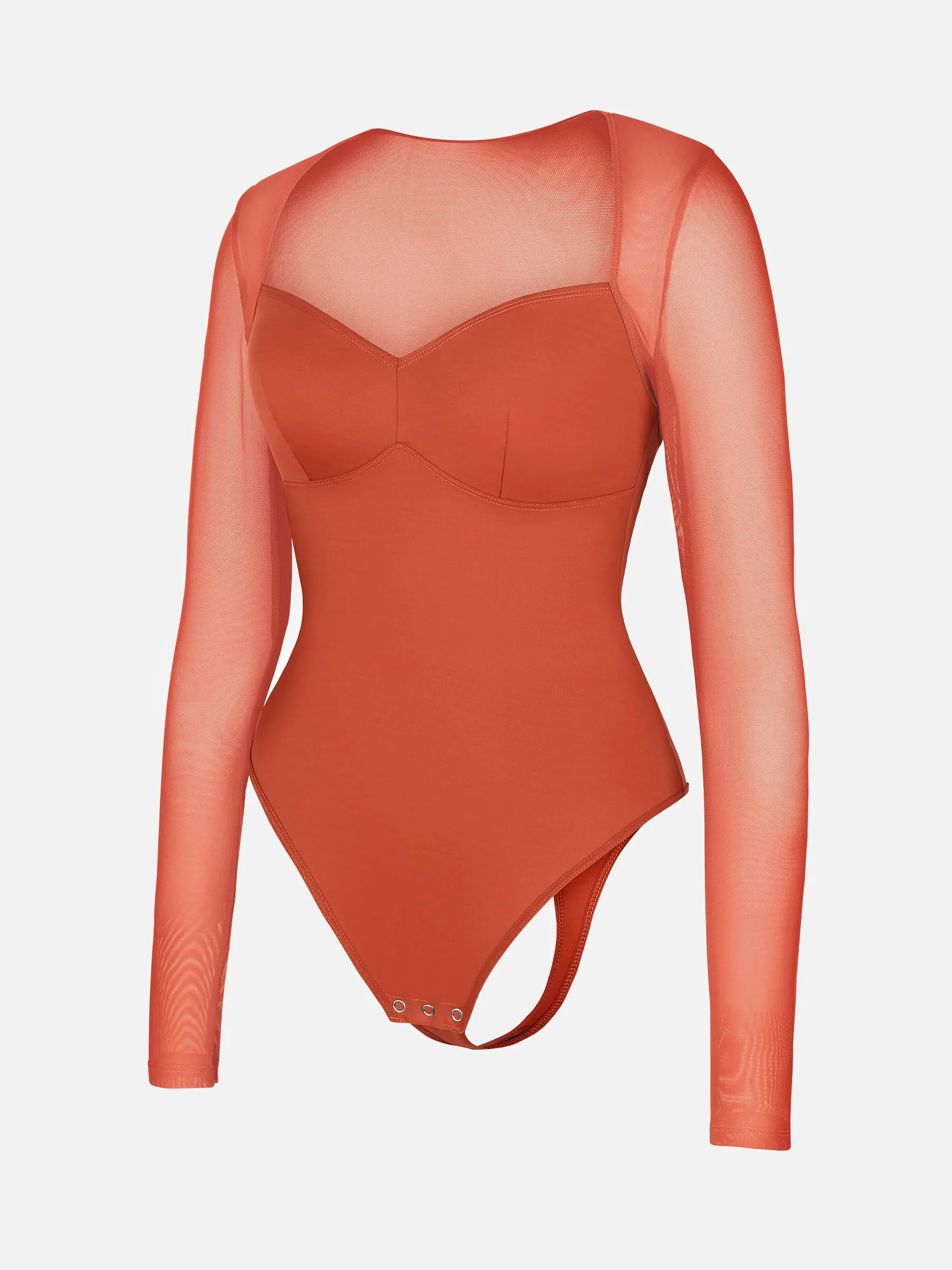Mesh Panel V-Neck Bodysuit - Image 20