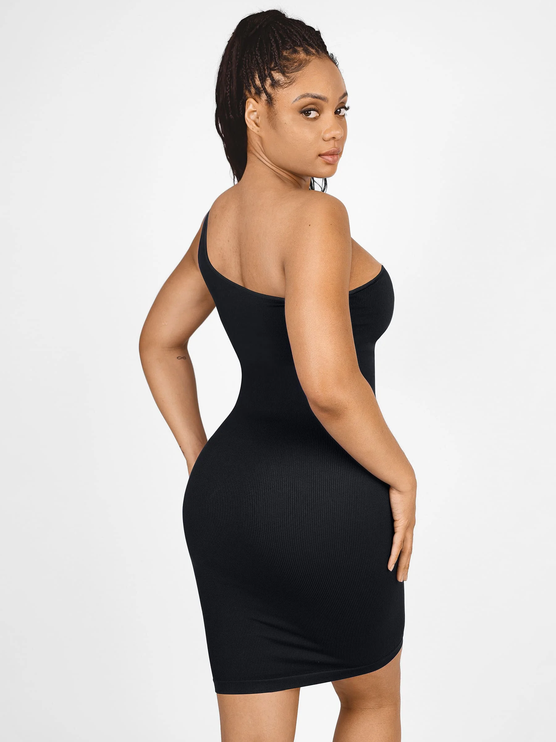 One-Shoulder Tummy Control Shaper Dress - Image 11