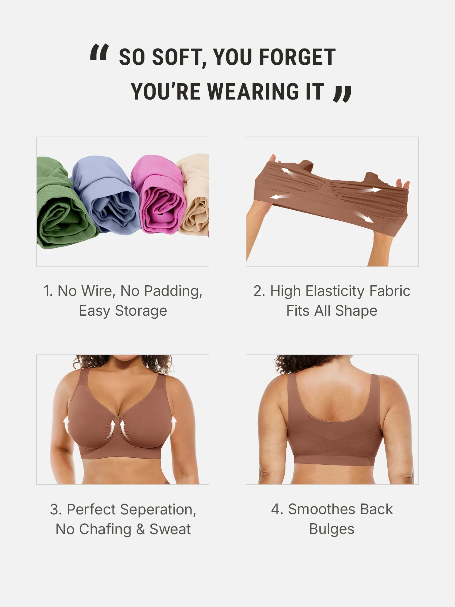 Seamless No Underwire Full Coverage Bra - Image 51