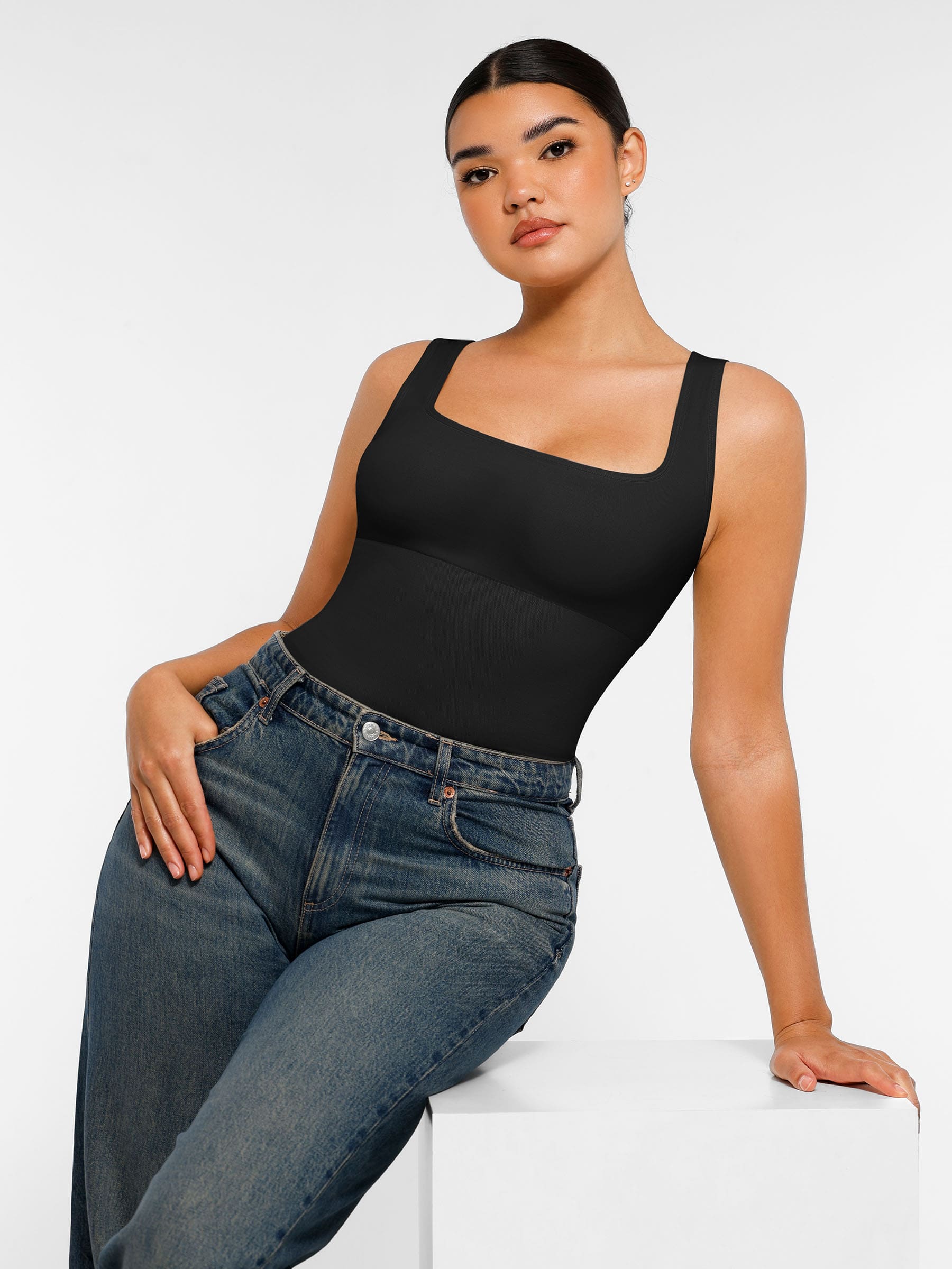 Square Neck Soft Seamless Bodysuit - Image 12
