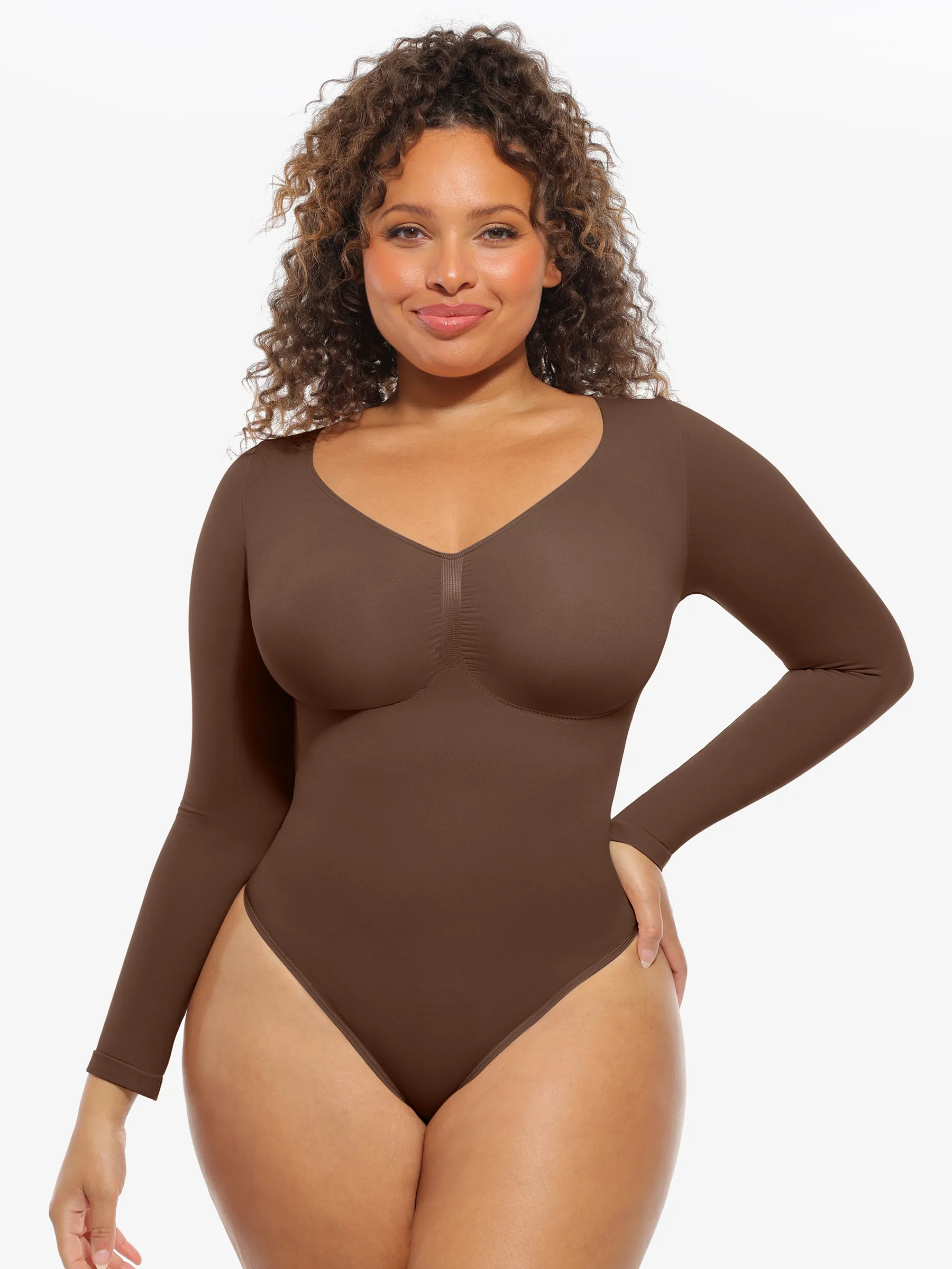 Seamless Supportive Long Sleeve Tummy Control Bodysuit - Image 10