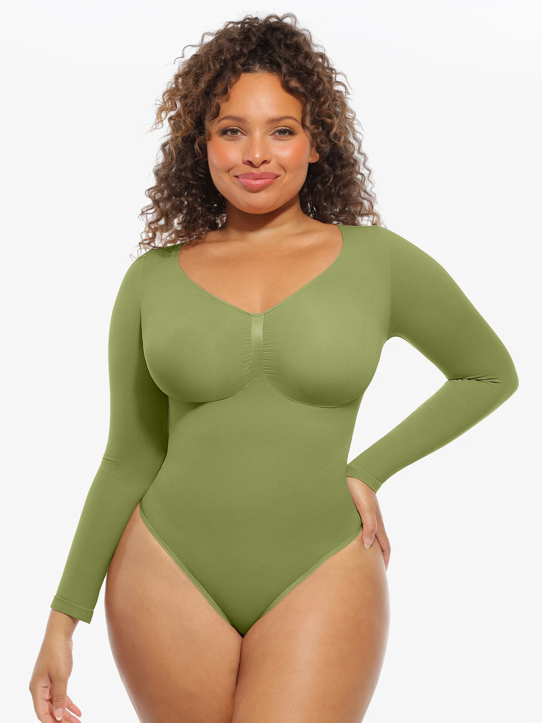 Seamless Supportive Long Sleeve Tummy Control Bodysuit - Image 17