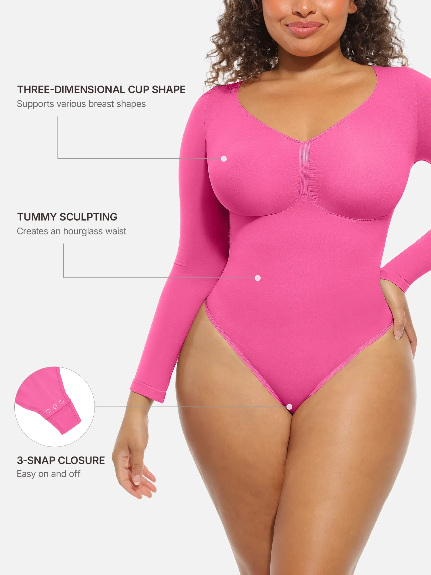 Seamless Supportive Long Sleeve Tummy Control Bodysuit - Image 23