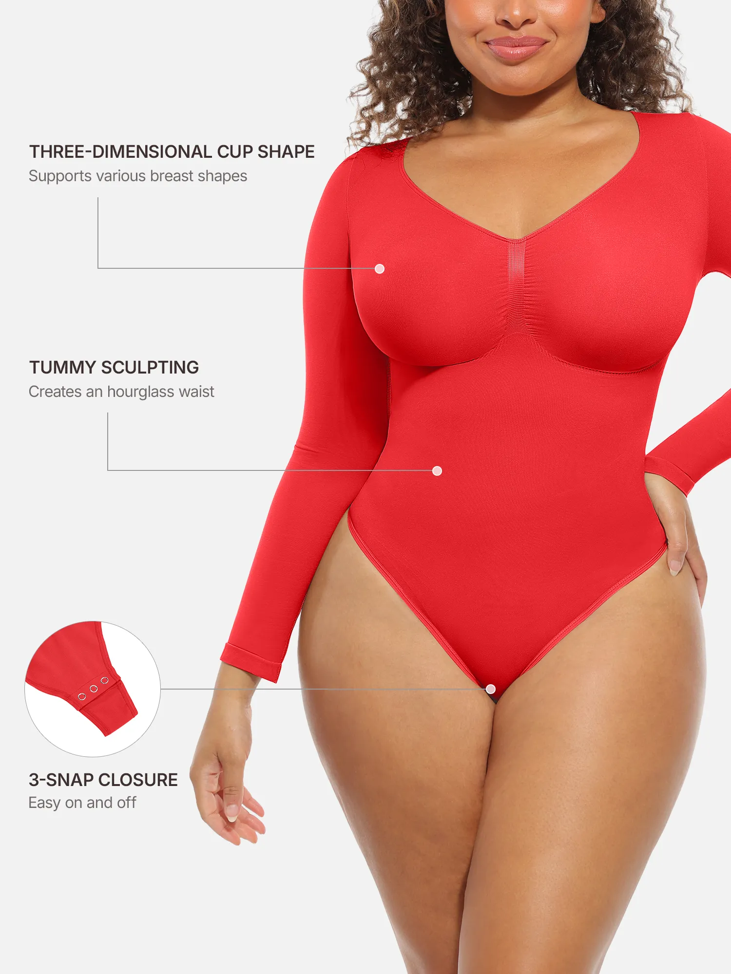 Seamless Supportive Long Sleeve Tummy Control Bodysuit - Image 30
