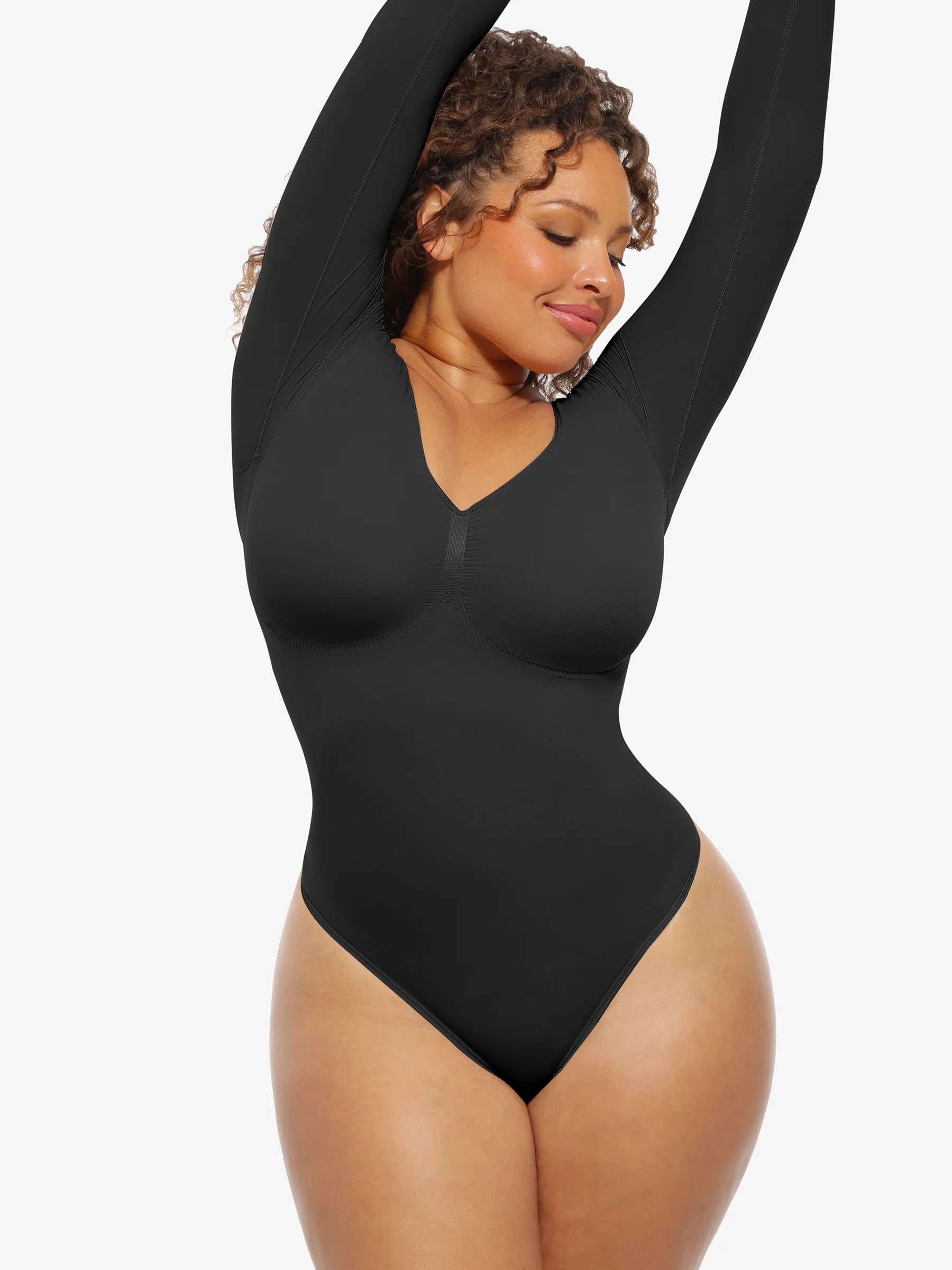 Seamless Supportive Long Sleeve Tummy Control Bodysuit - Image 39