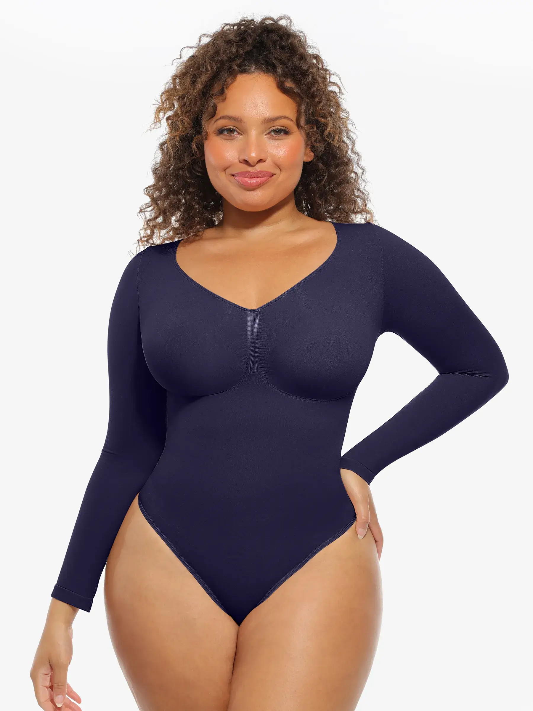 Seamless Supportive Long Sleeve Tummy Control Bodysuit - Image 50