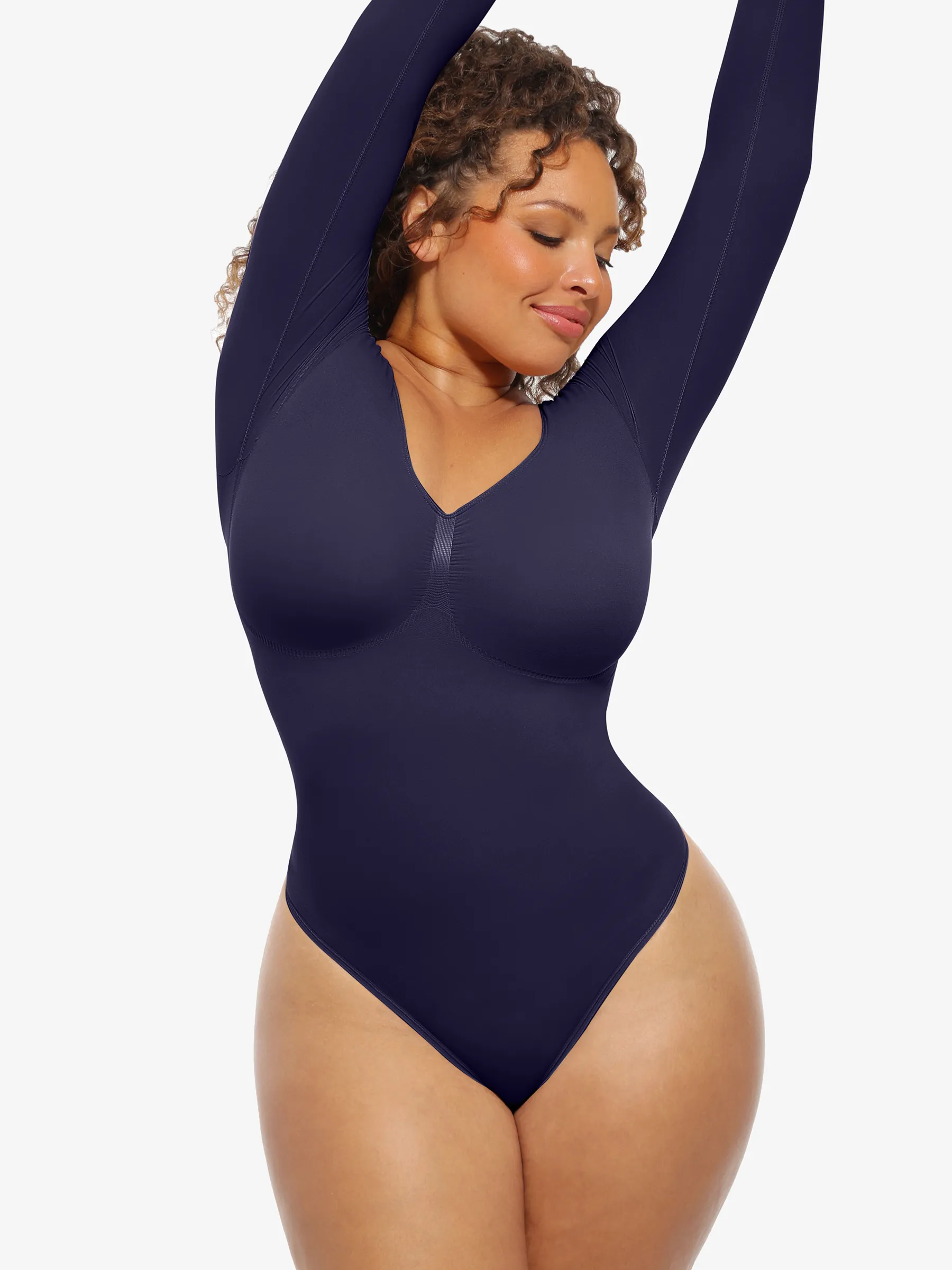 Seamless Supportive Long Sleeve Tummy Control Bodysuit - Image 51