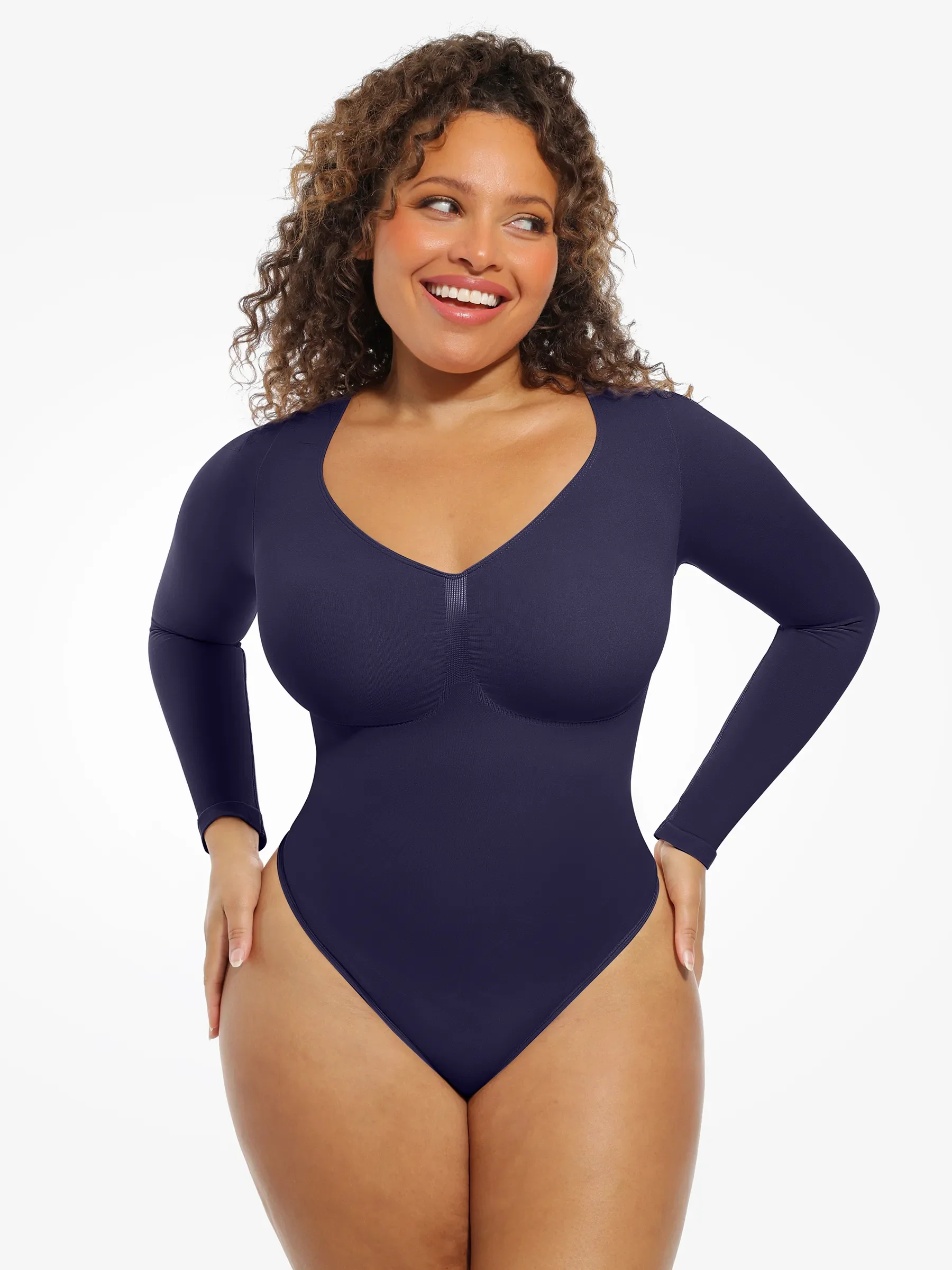 Seamless Supportive Long Sleeve Tummy Control Bodysuit - Image 53