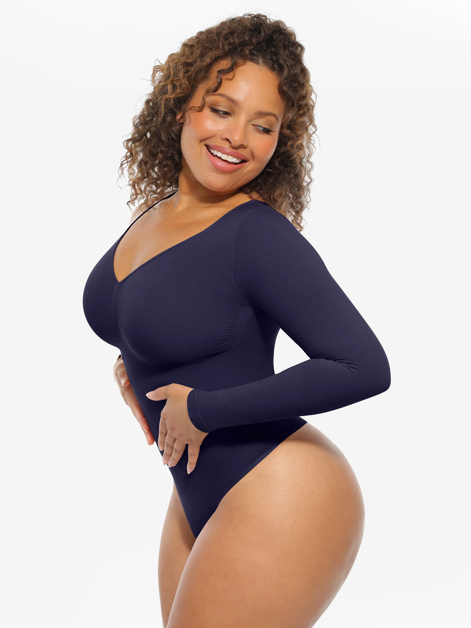 Seamless Supportive Long Sleeve Tummy Control Bodysuit - Image 54