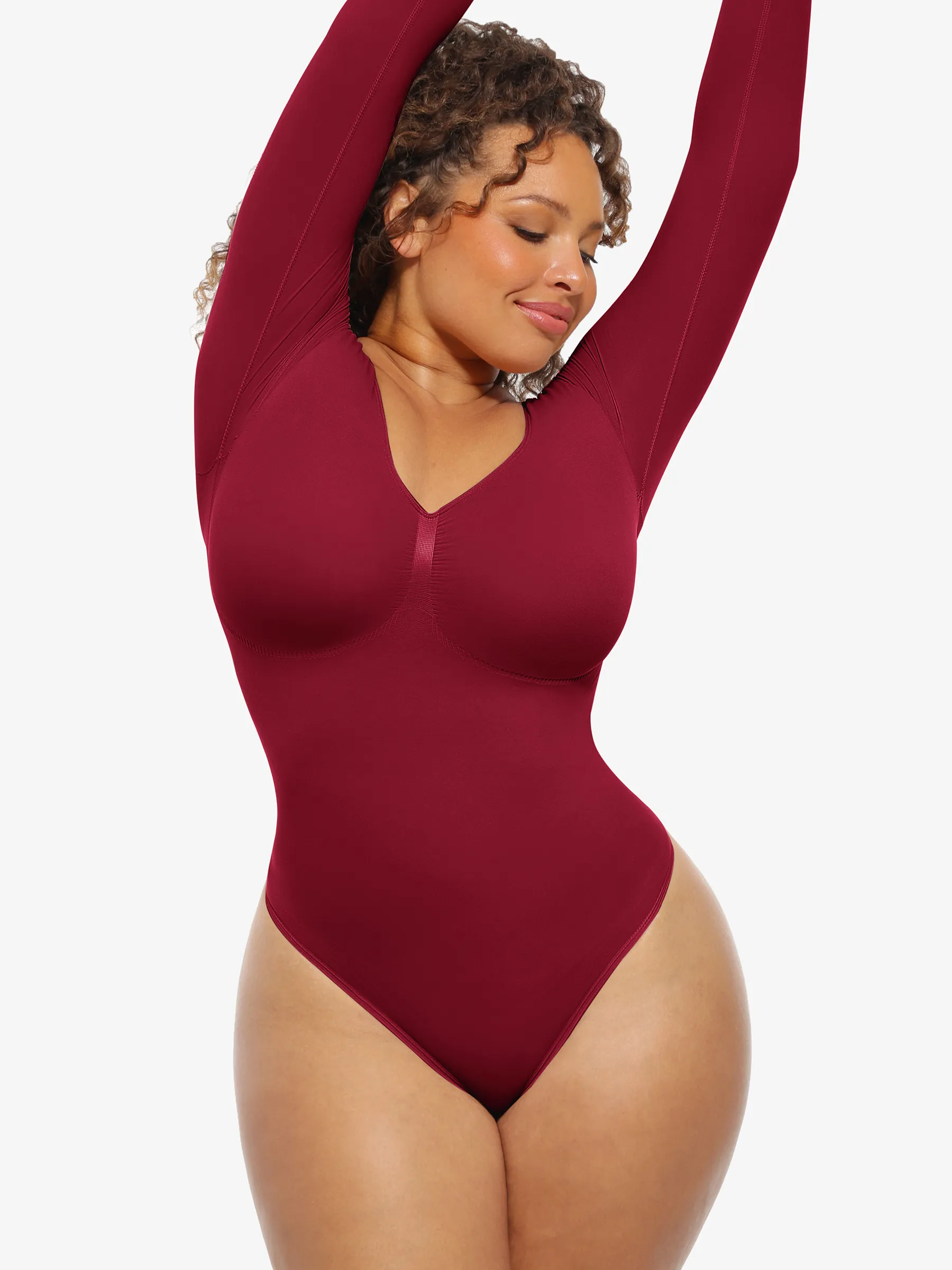 Seamless Supportive Long Sleeve Tummy Control Bodysuit - Image 60