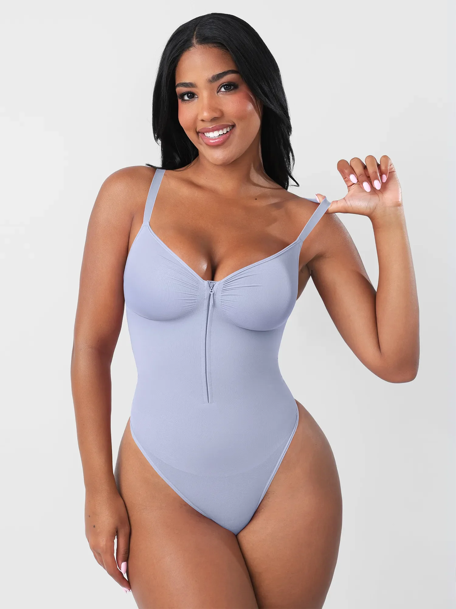 Seamless Tummy Control Zipper Bodysuit - Image 4