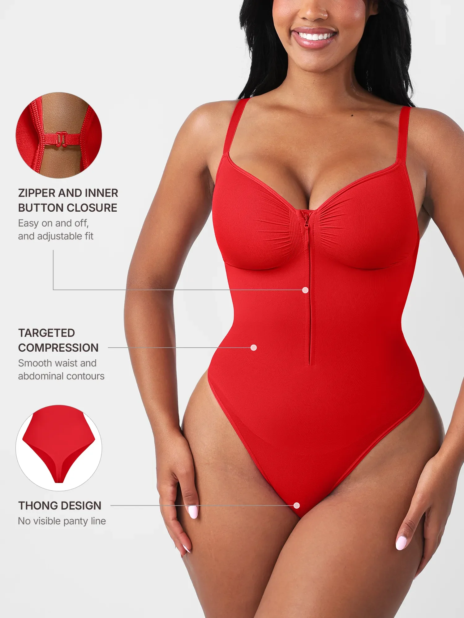 Seamless Tummy Control Zipper Bodysuit - Image 40