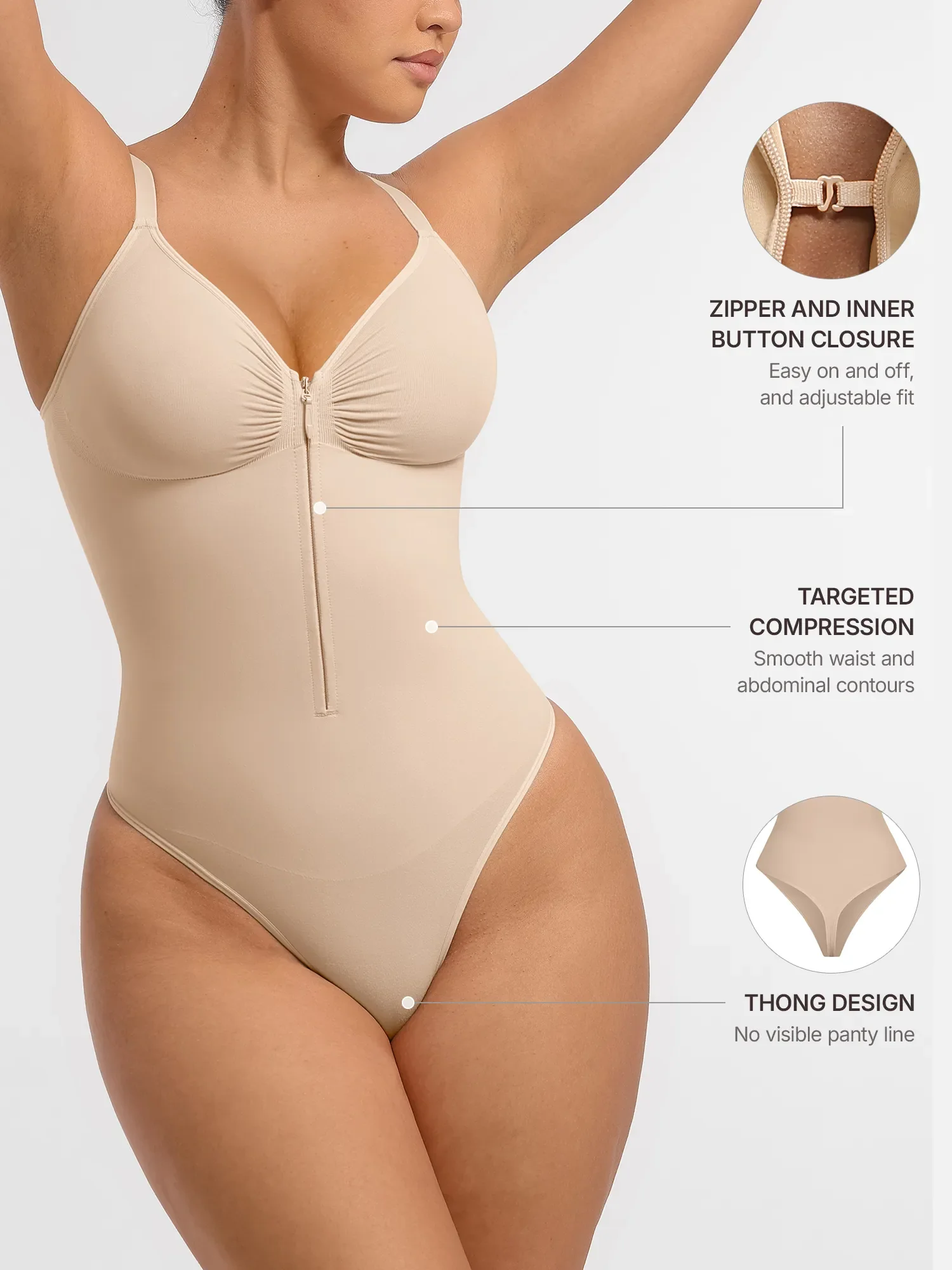 Tummy Control Seamless Zipper Bodysuit [BOGO] - Image 49
