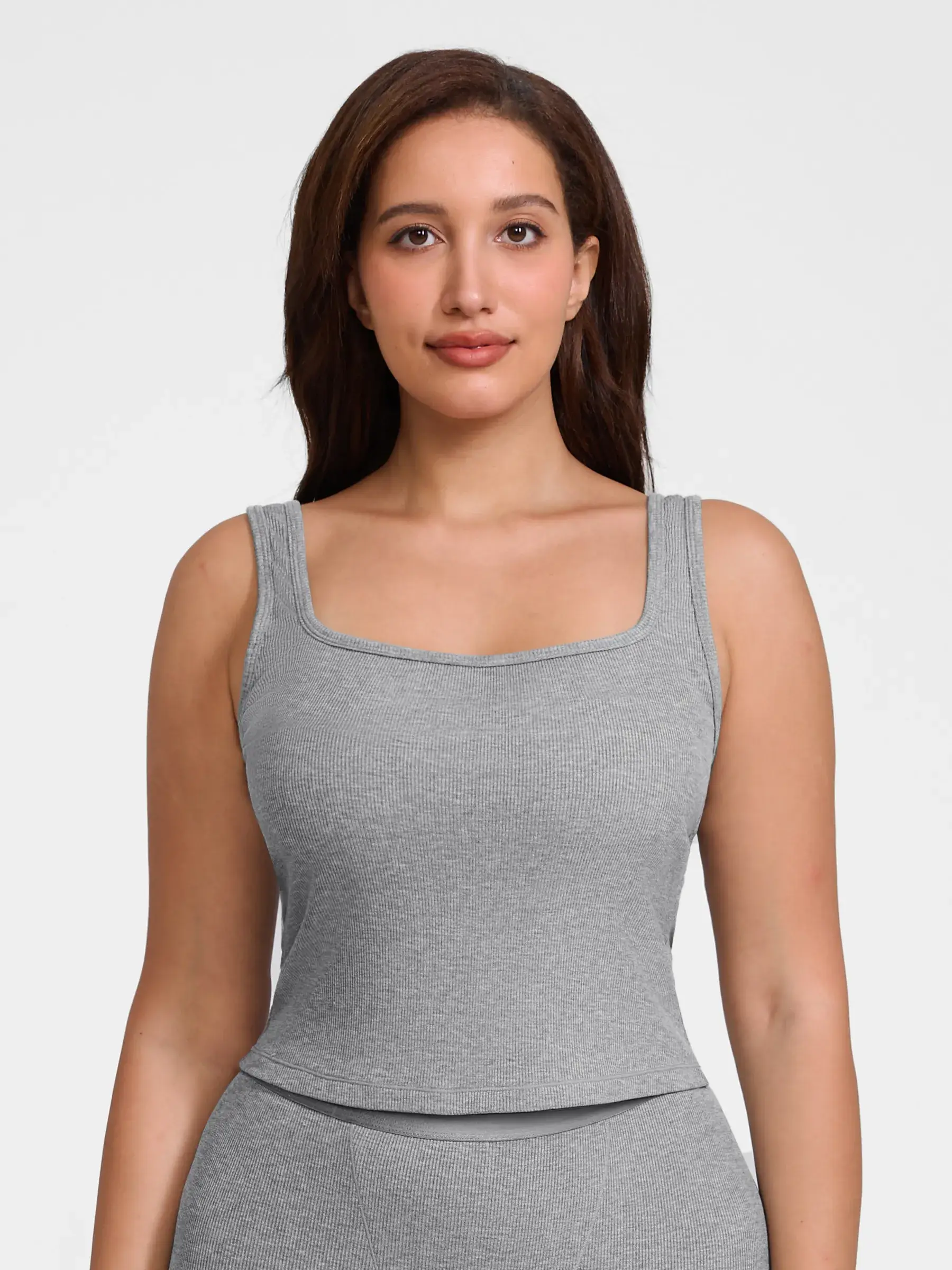 Ribbed Square-Neck Lounge Tank Top - Image 11