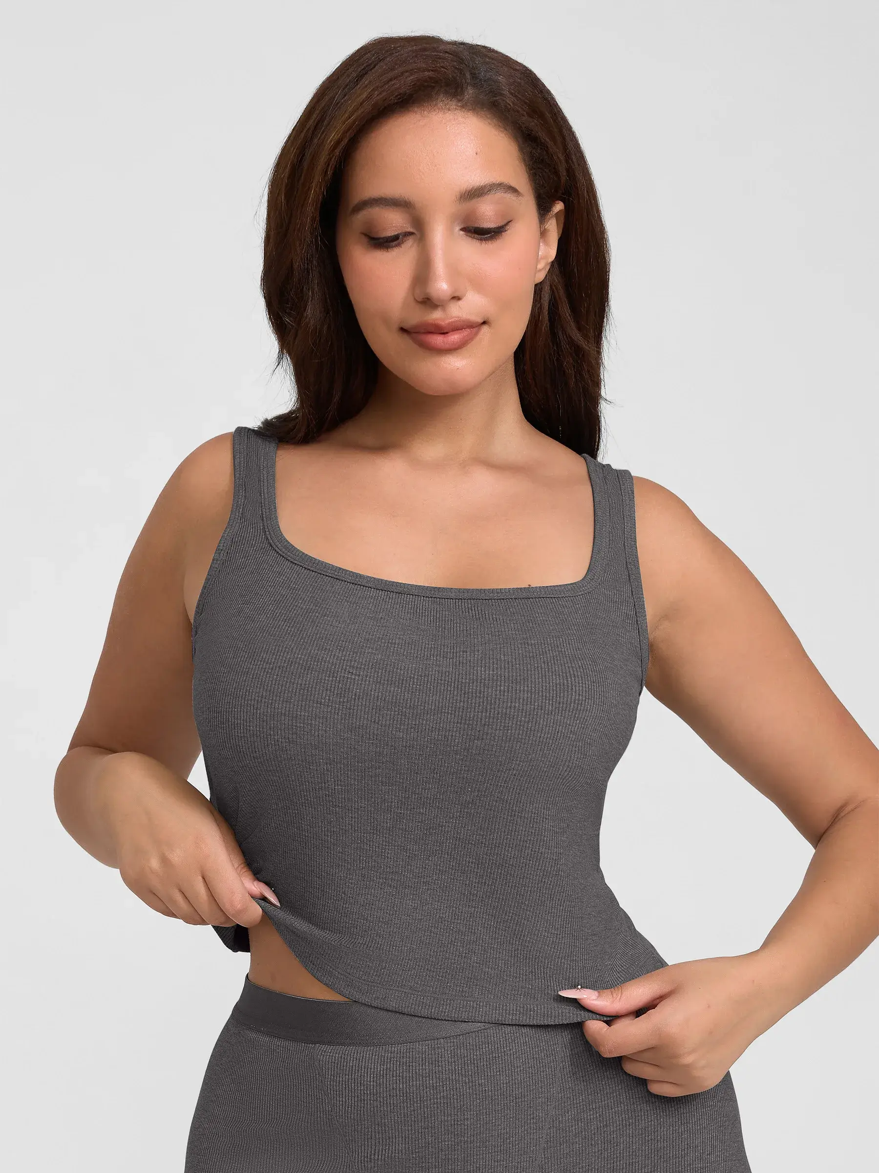 Ribbed Square-Neck Lounge Tank Top - Image 28